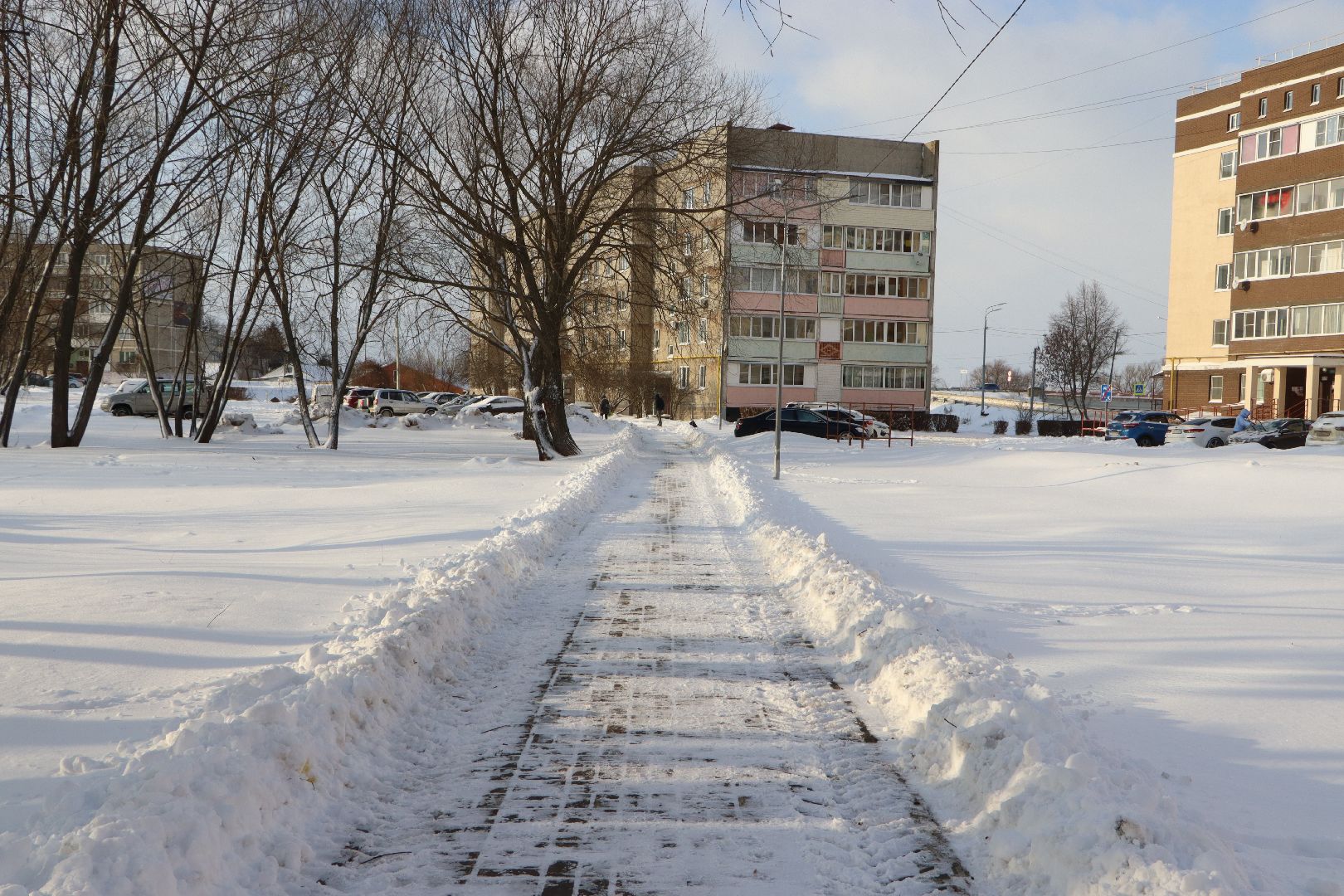 снегопад, Серебряные Пруды, ликвидация последствий снегопада, благоустройство, дворы, дороги,