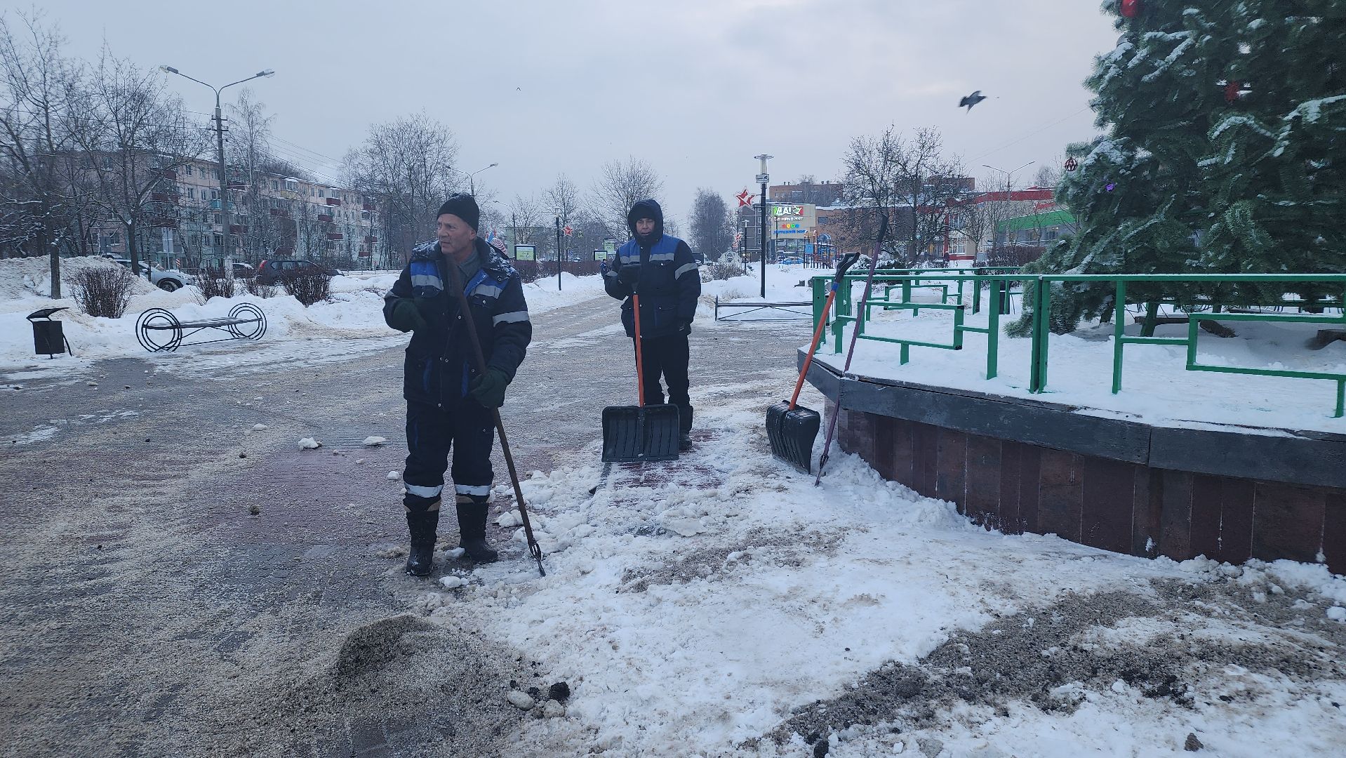 Егорьевск, уборка, снег, подмосковье, сквер, викулов,