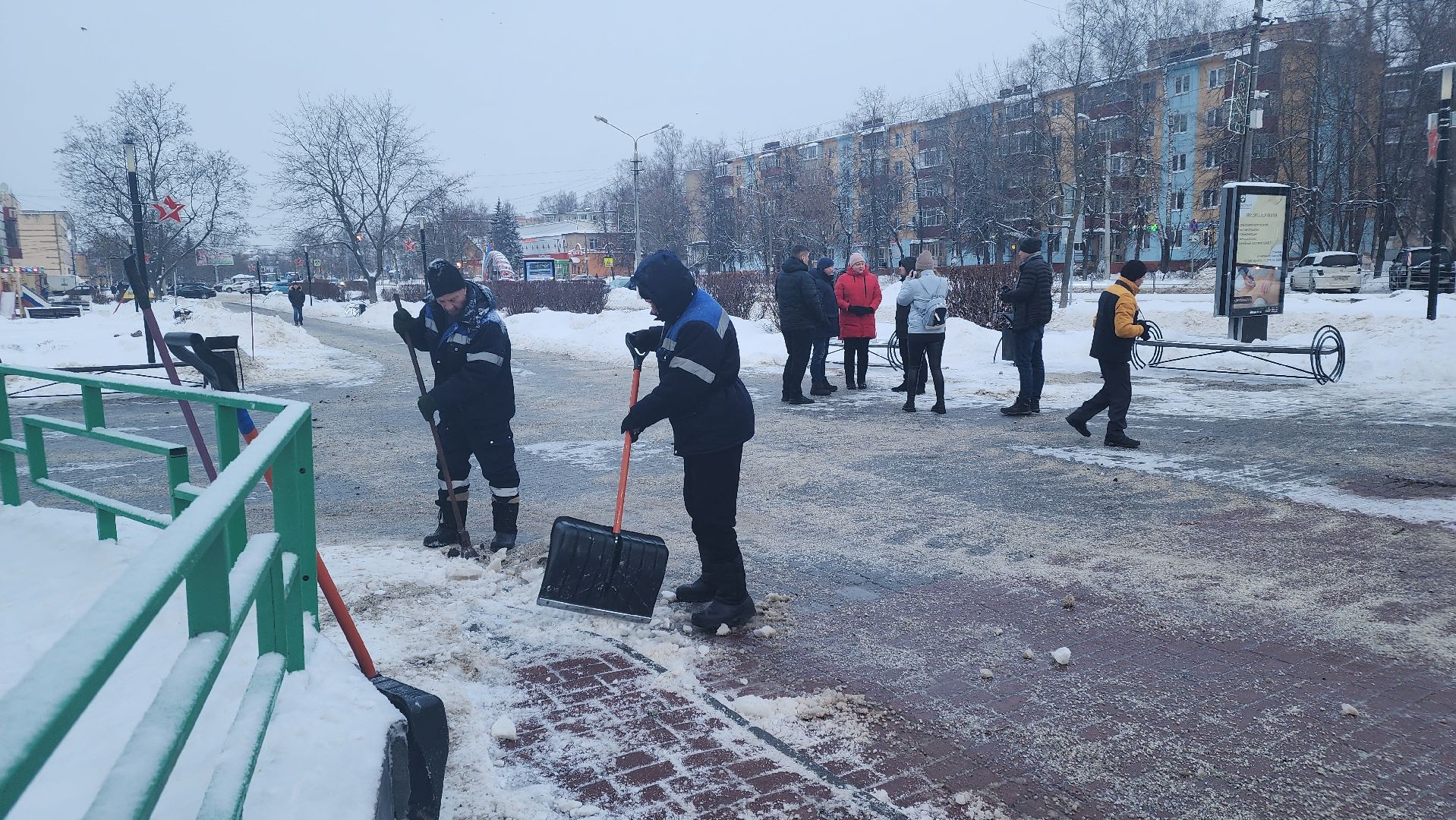 Егорьевск, уборка, снег, подмосковье, сквер, викулов,