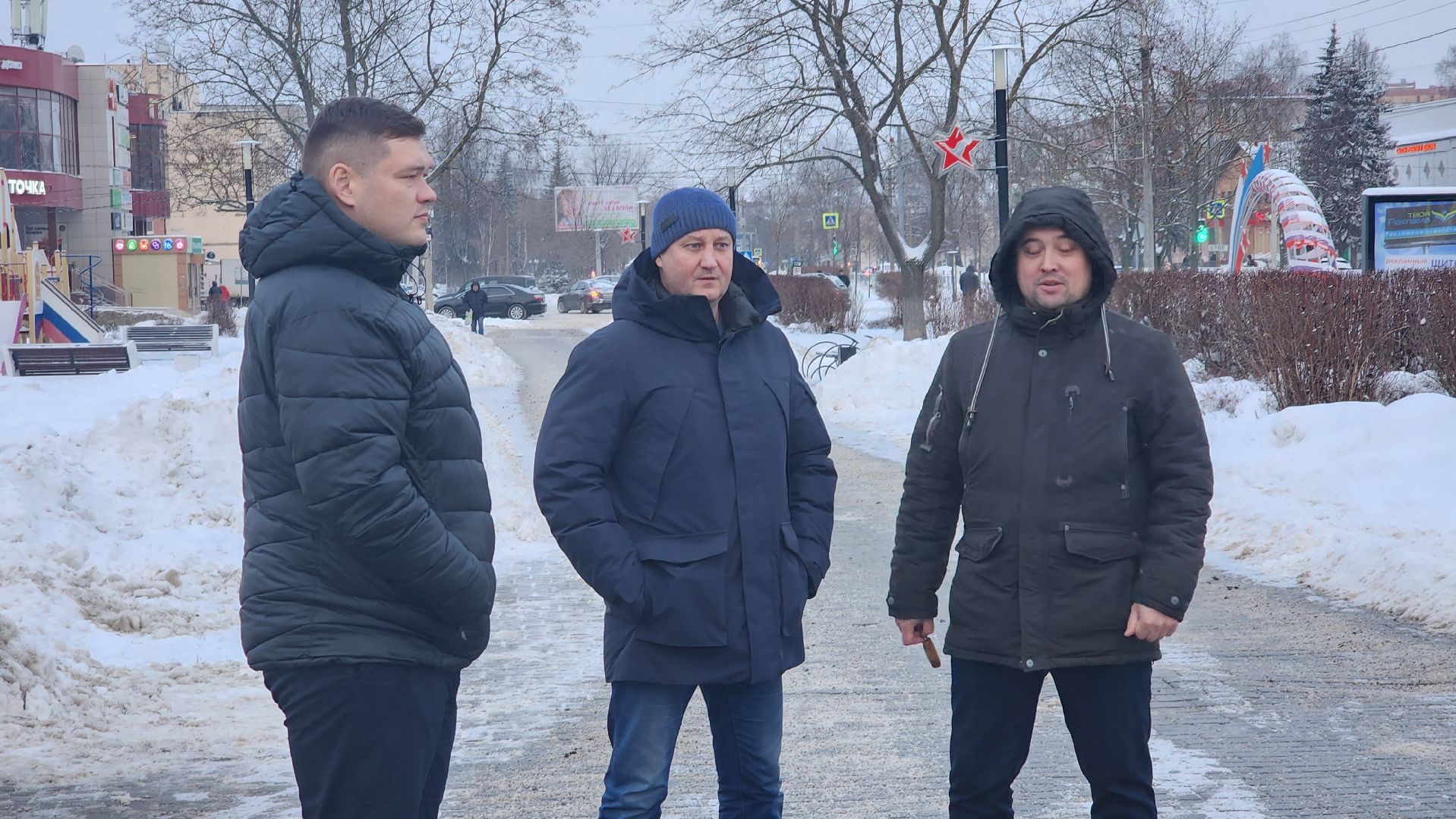 Егорьевск, уборка, снег, подмосковье, сквер, викулов,