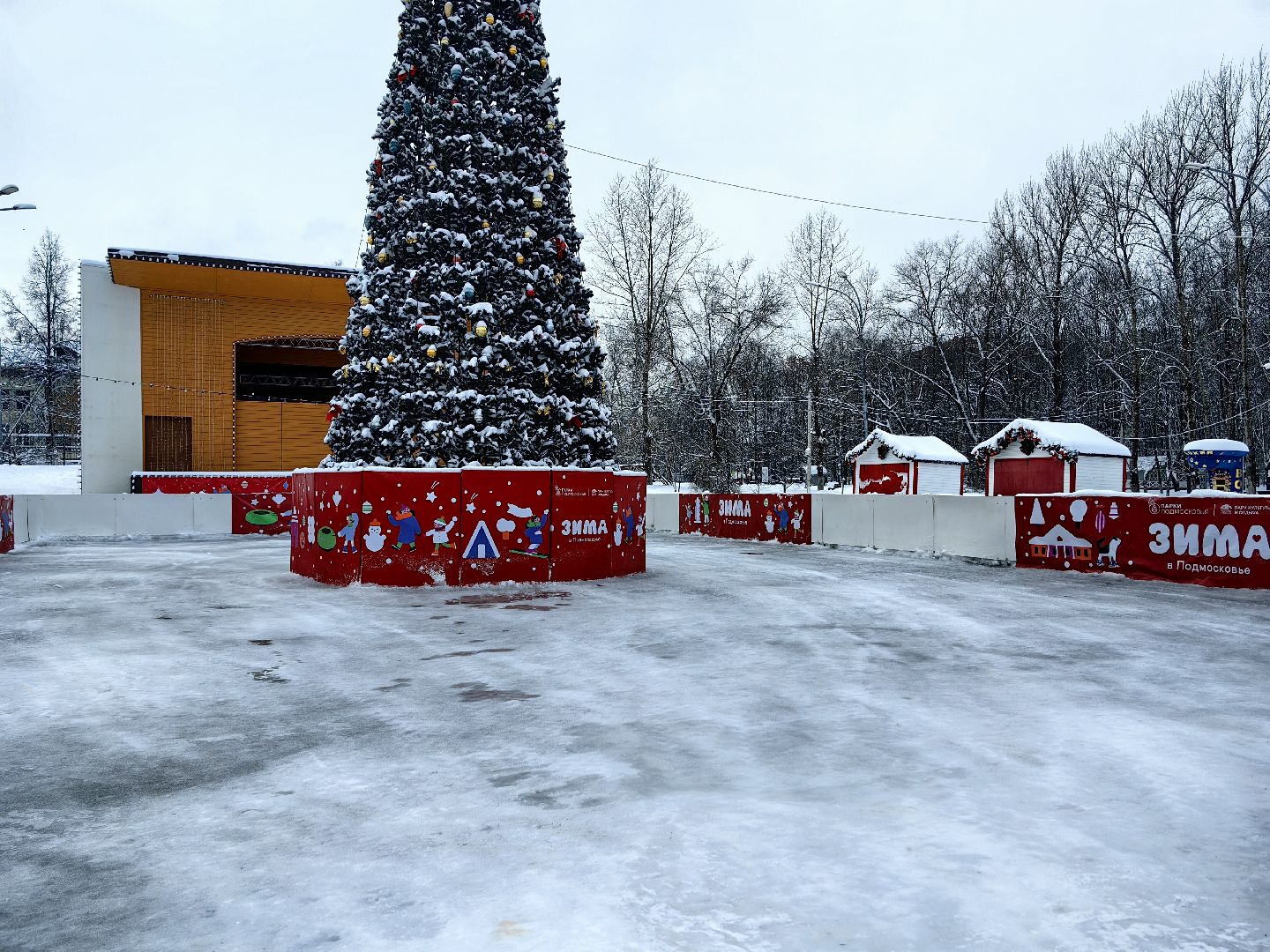 каток, каток в парке, лед, коньки, клюшка,