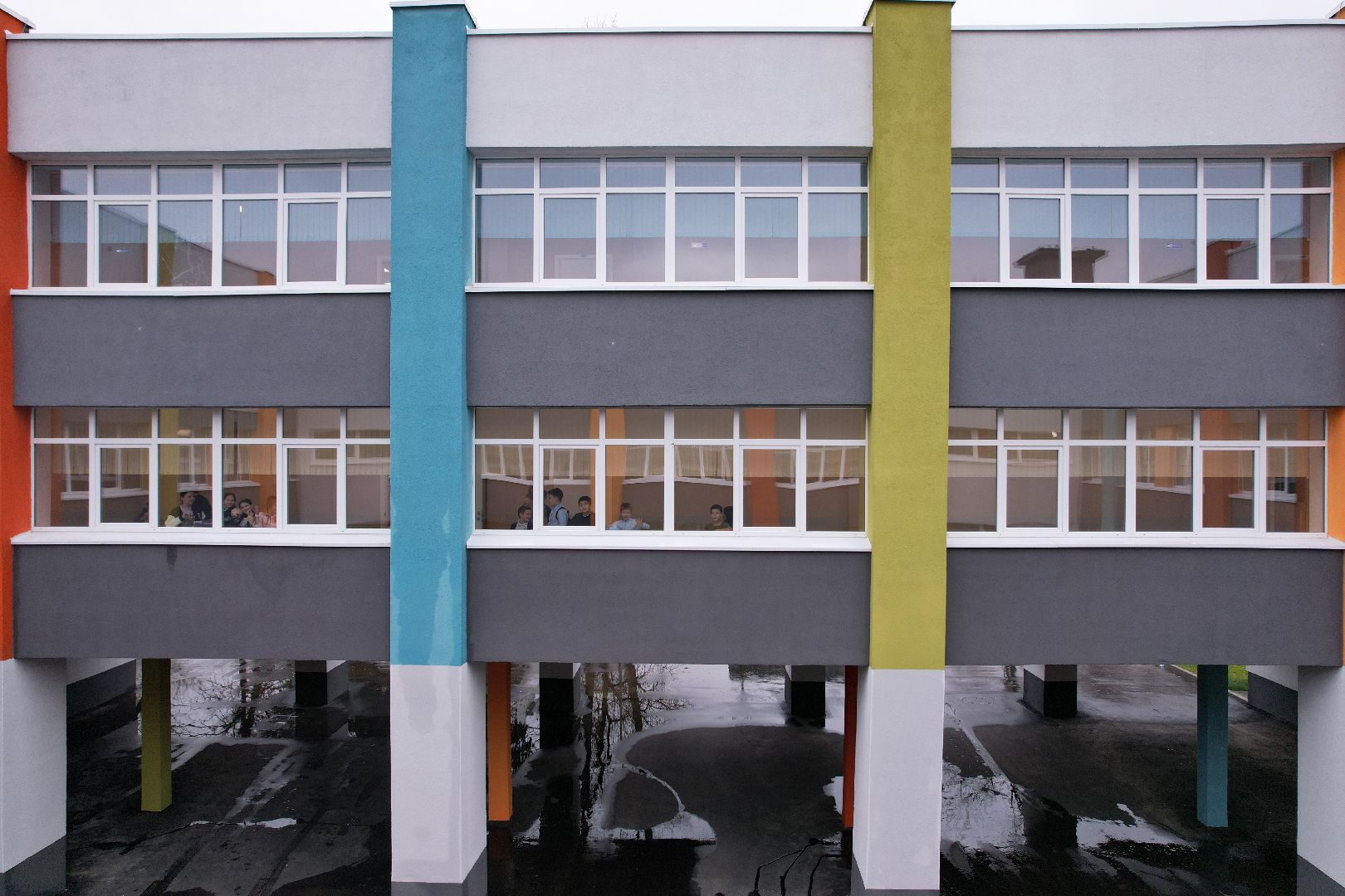 видео с коптера, школа, апрелевка,