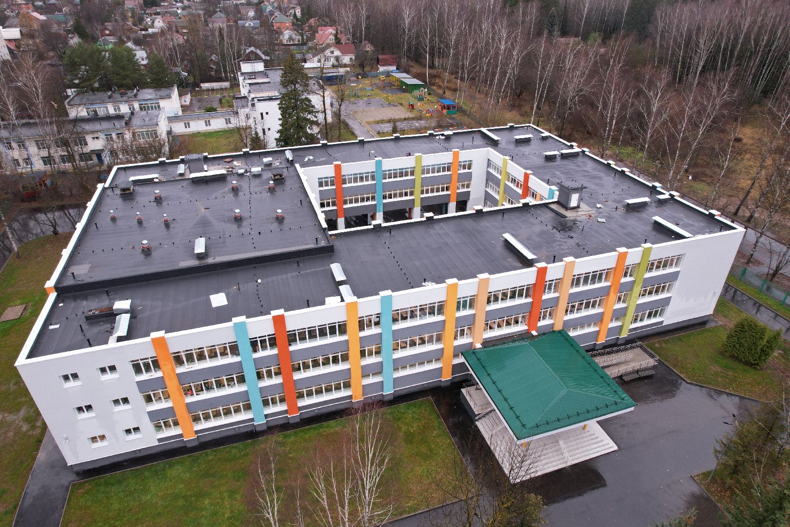 видео с коптера, школа, апрелевка,