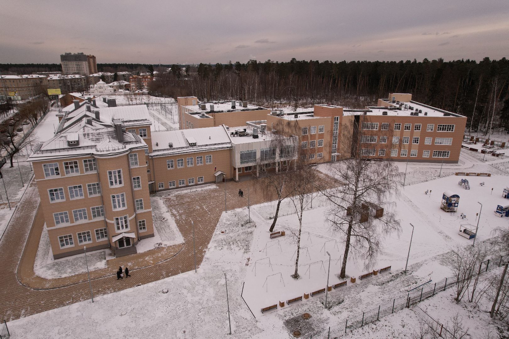 видео с коптера, школа, ногинск,