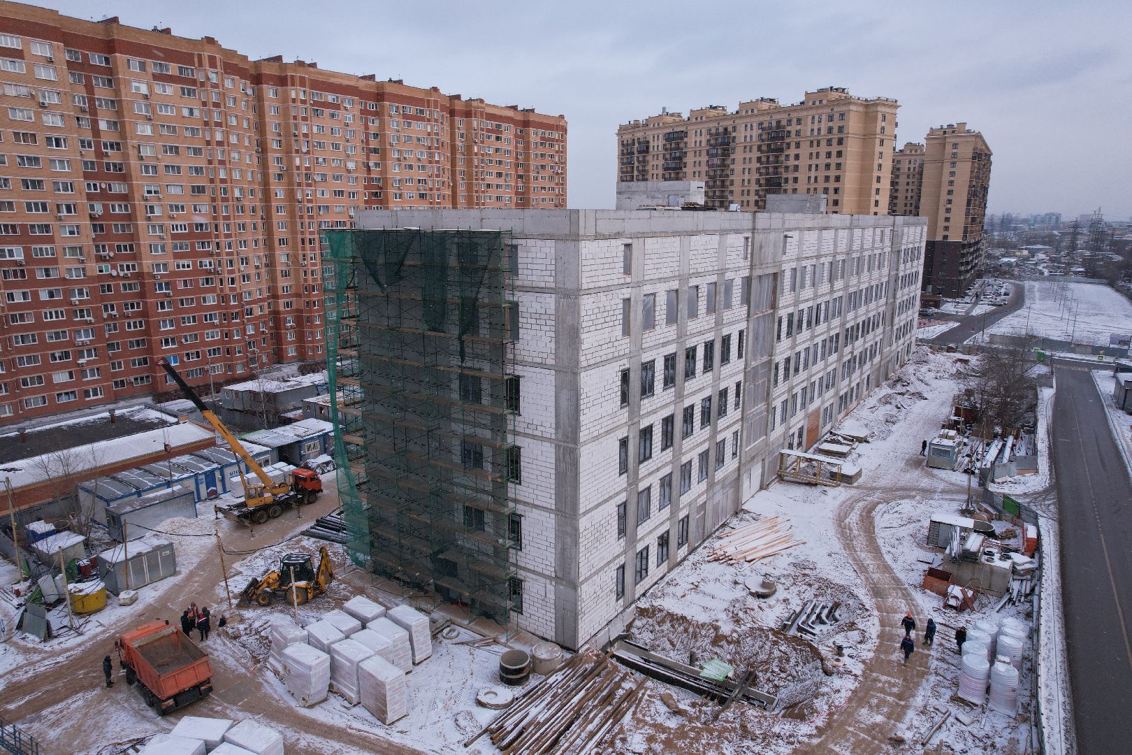 видео с коптера, поликлиника, котельники,