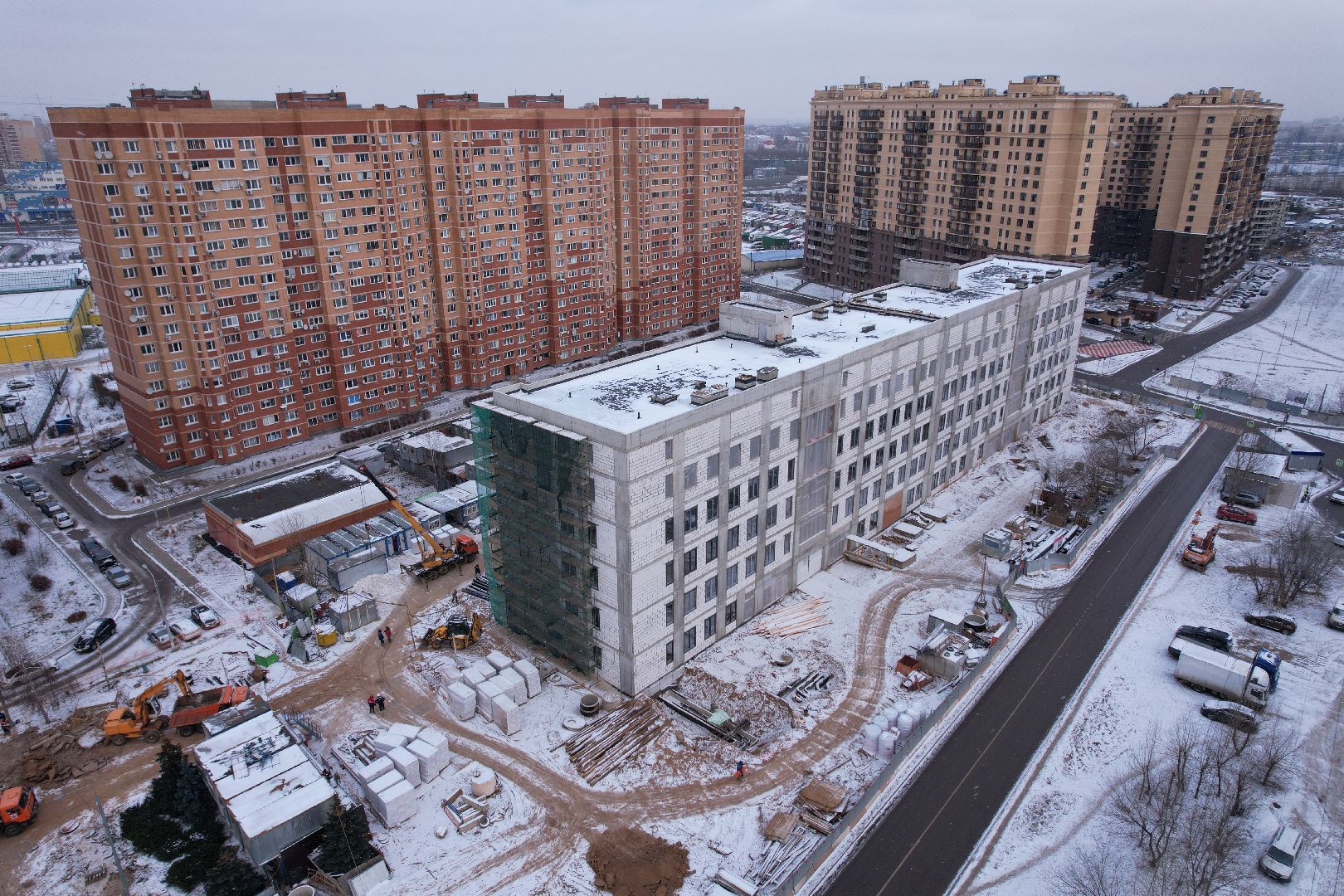 видео с коптера, поликлиника, котельники,