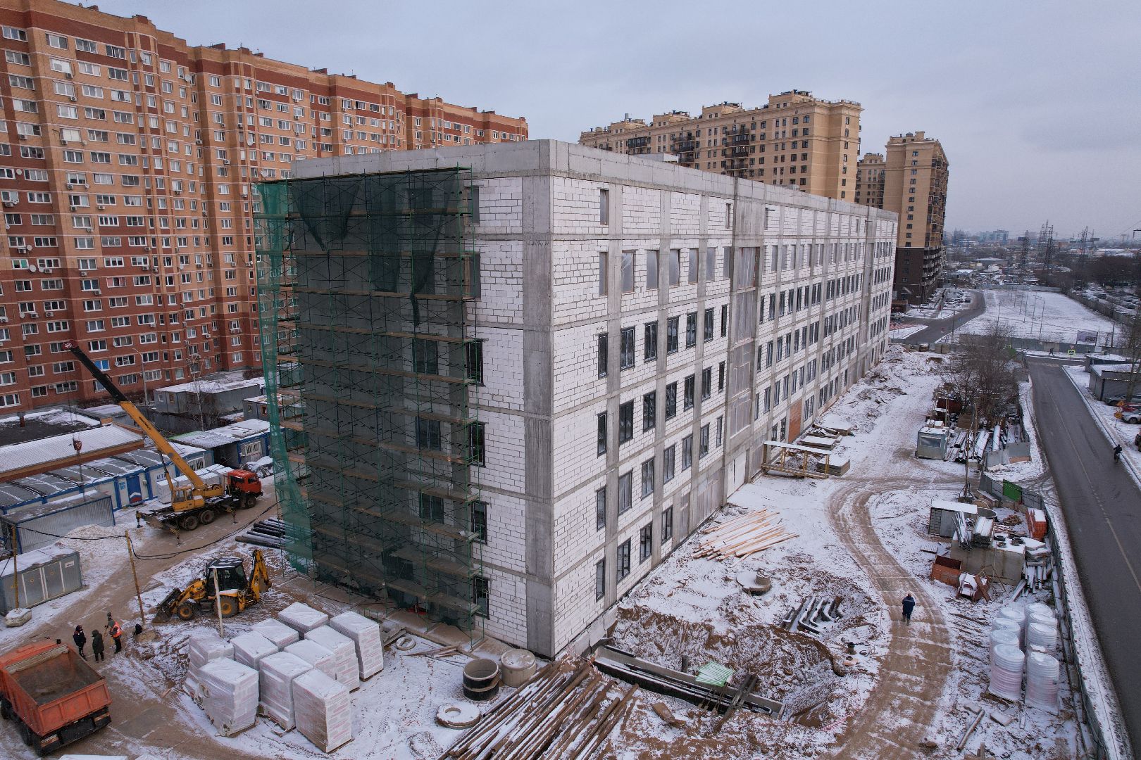 видео с коптера, поликлиника, котельники,