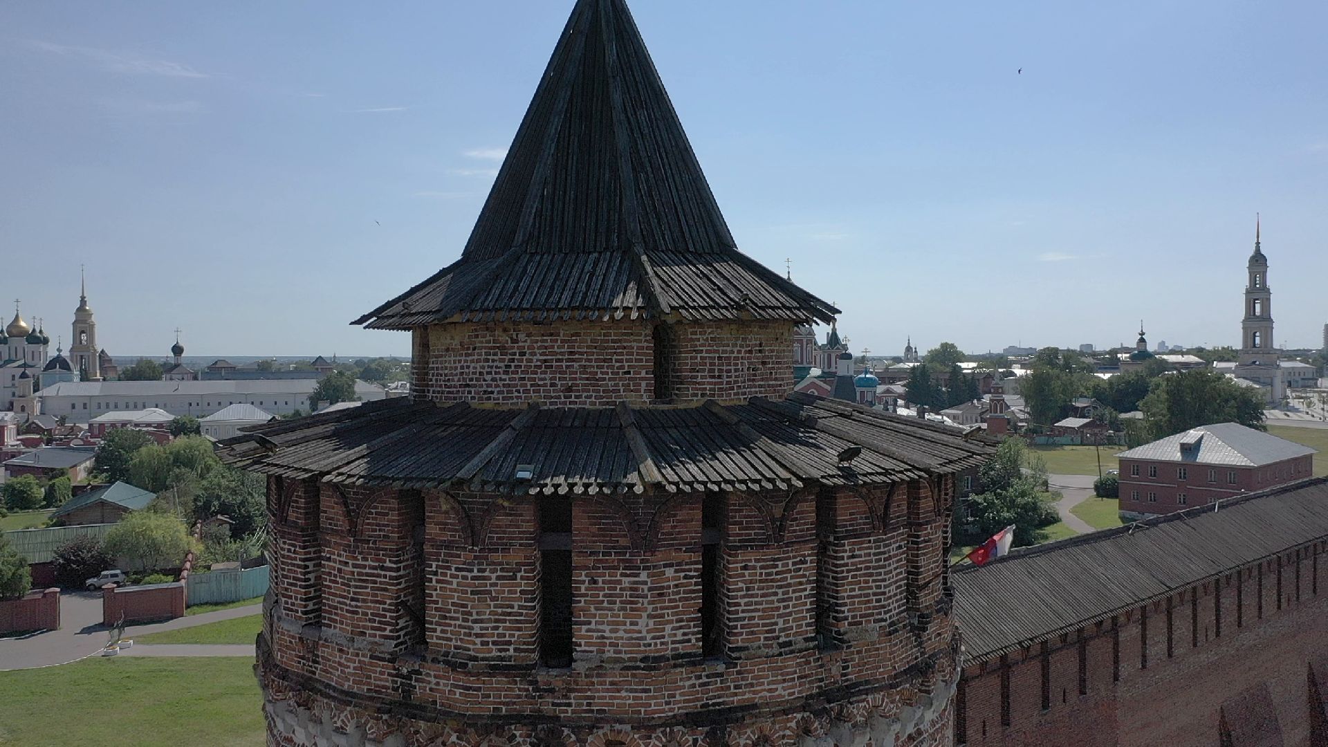 видео с коптера, Коломна, архитектура,