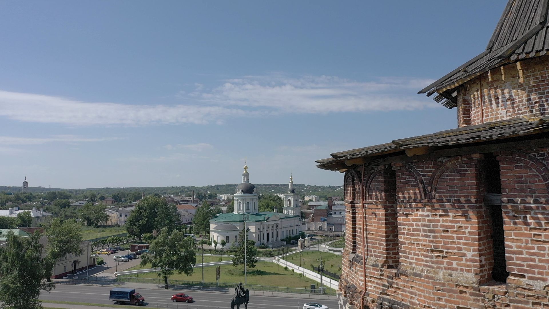 видео с коптера, Коломна, архитектура,
