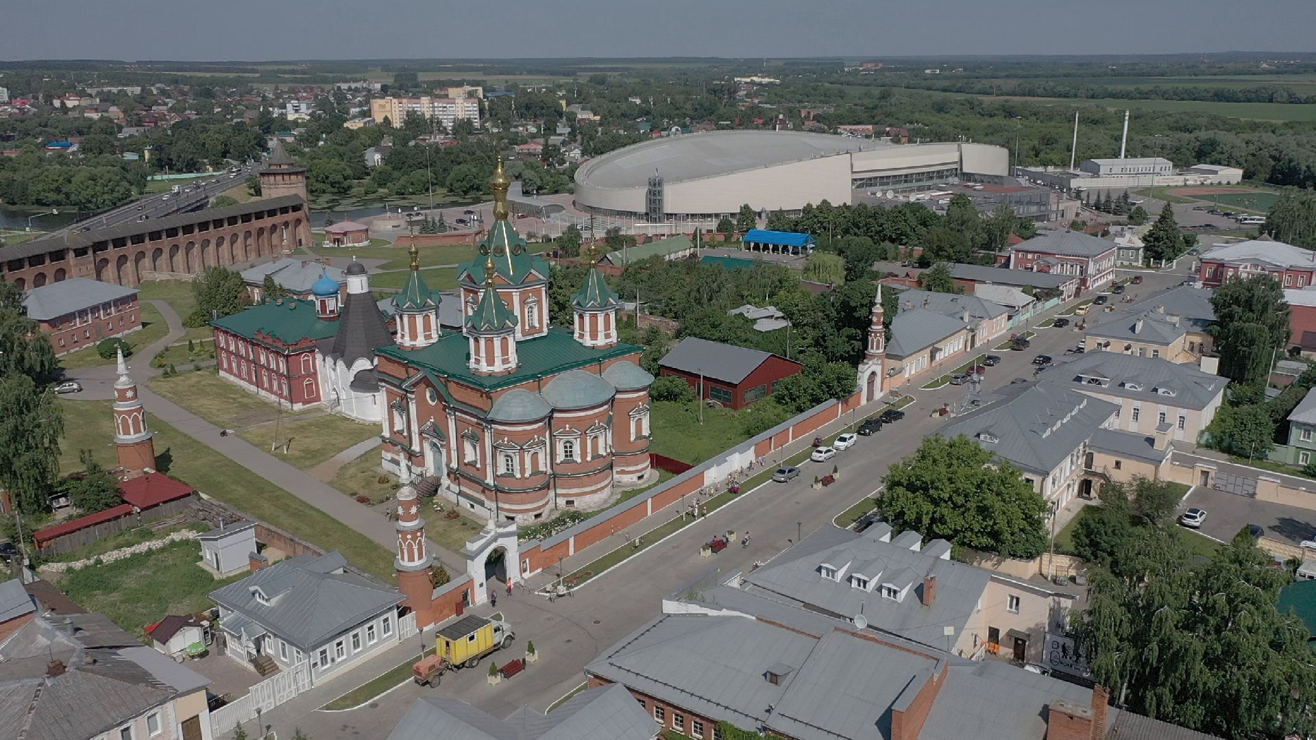 видео с коптера, Коломна, архитектура,