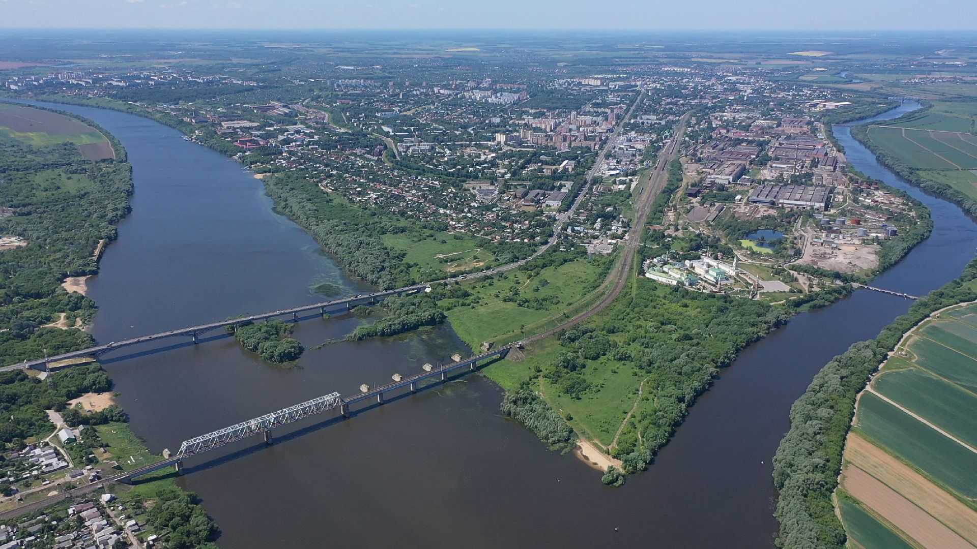 видео с коптера, Коломна, монастырь, архитектура,