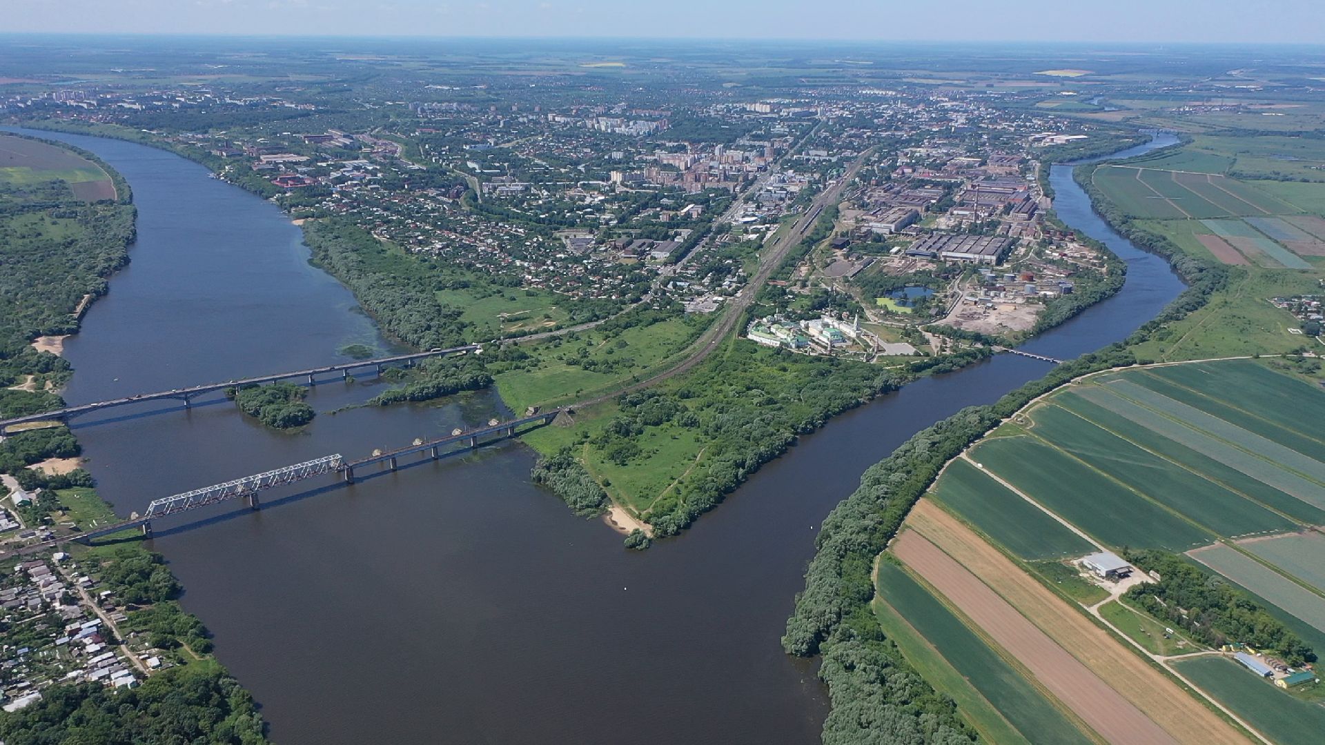 видео с коптера, Коломна, монастырь, архитектура,