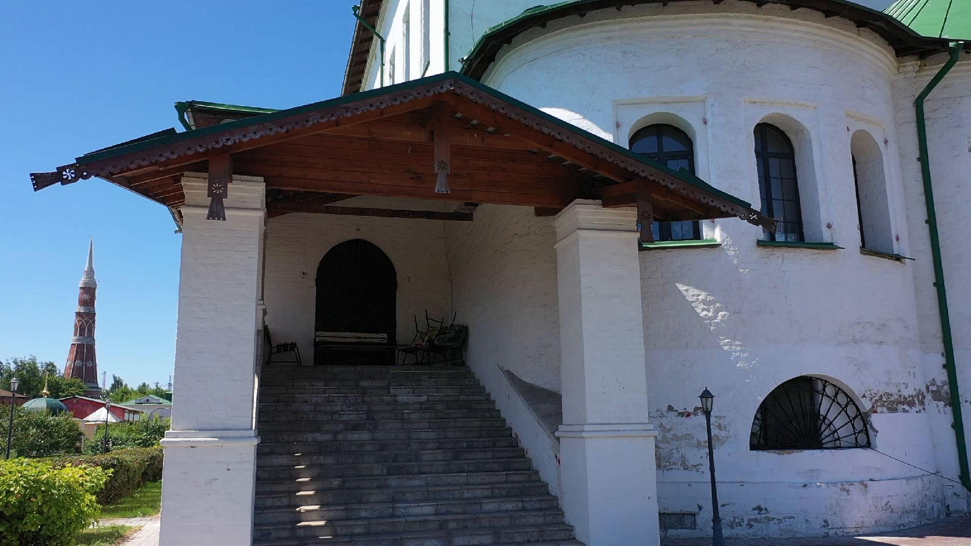 видео с коптера, Коломна, монастырь, архитектура,