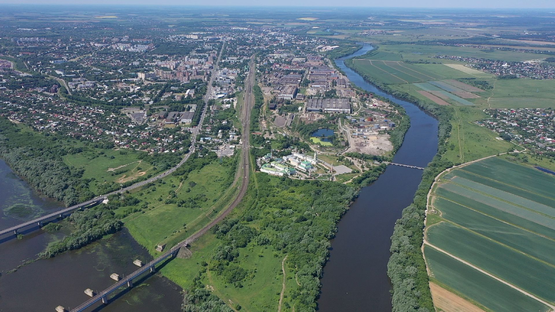 видео с коптера, Коломна, монастырь, архитектура,