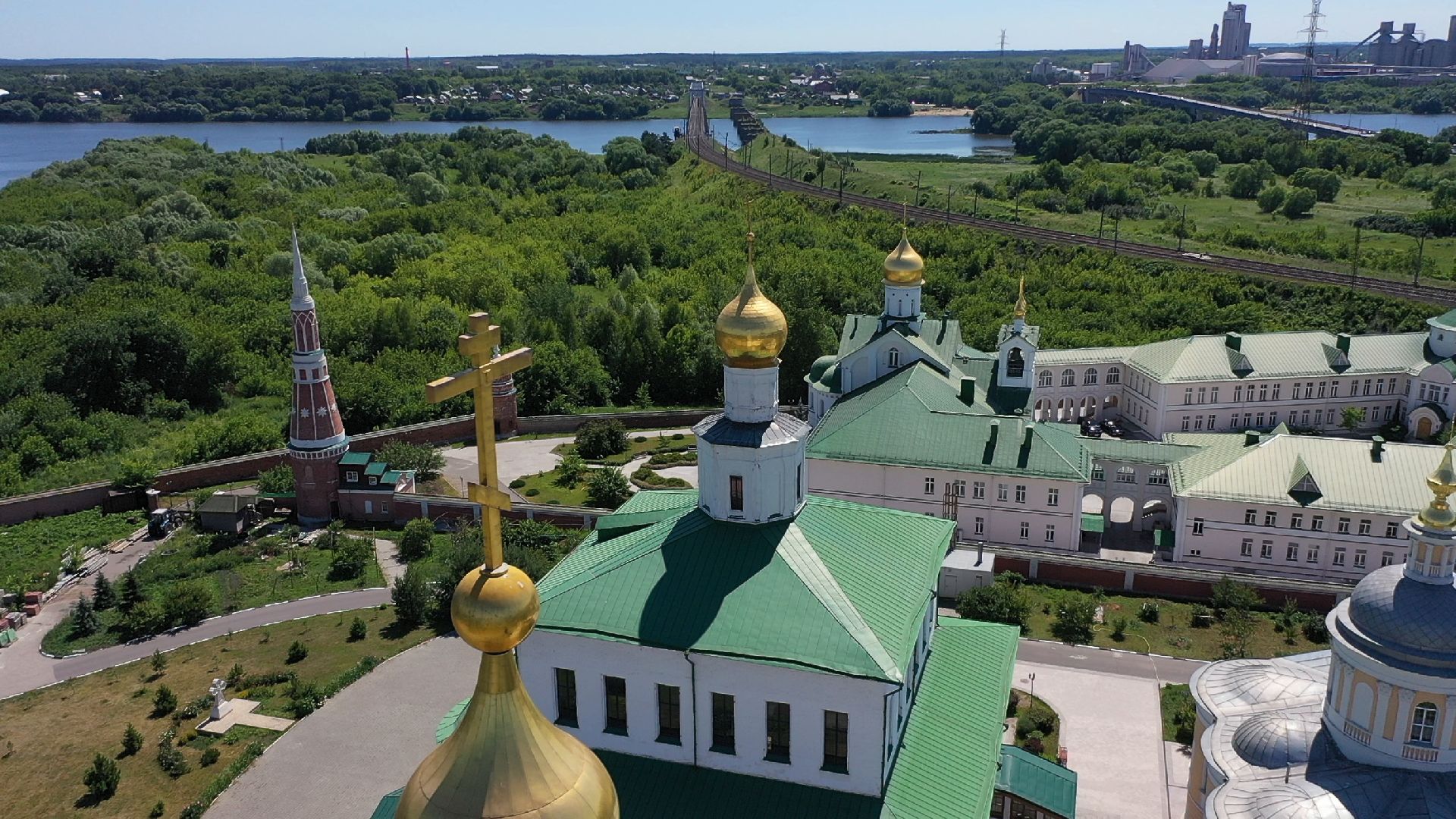 видео с коптера, Коломна, монастырь, архитектура,