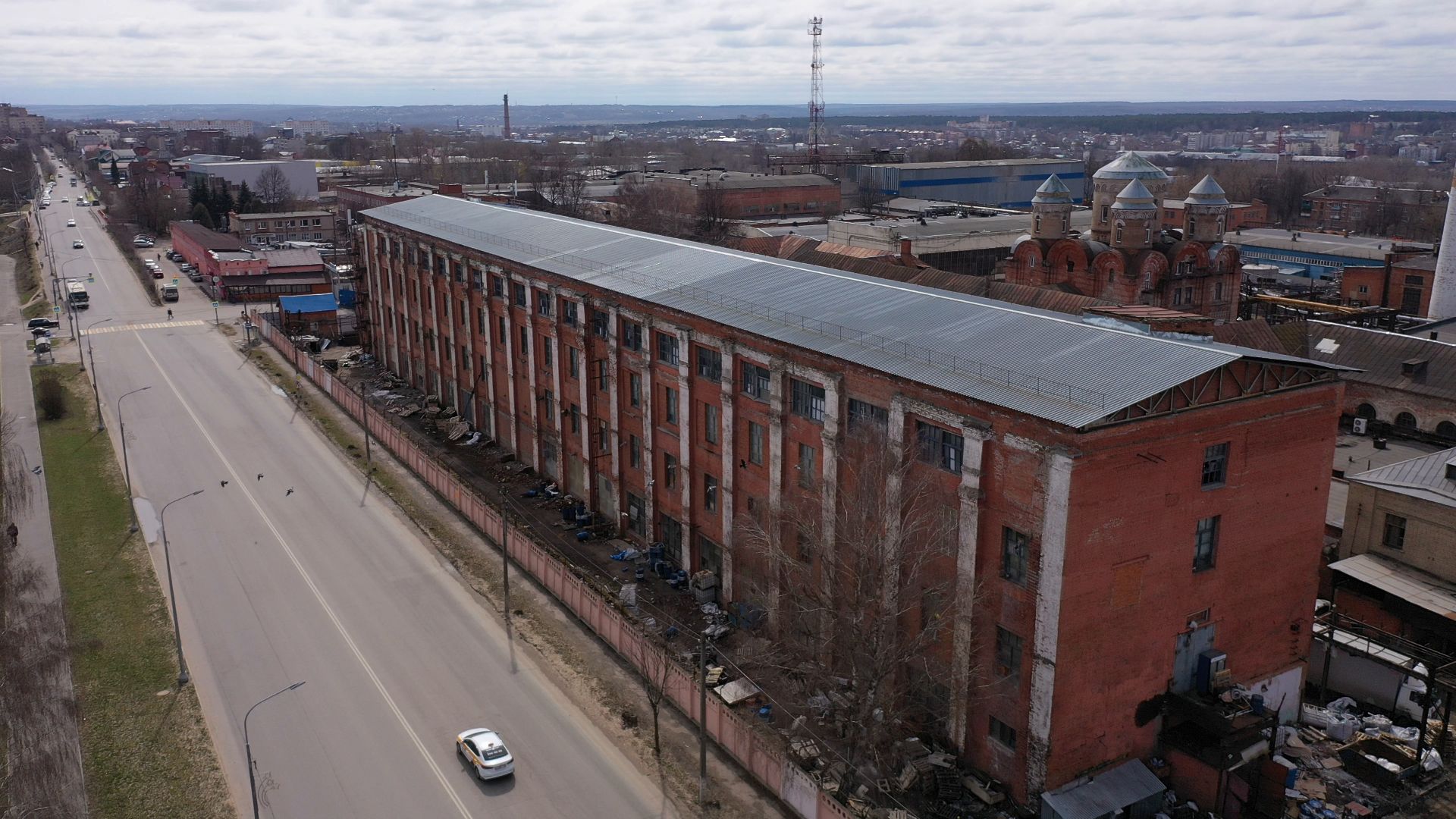 видео с коптера, серпухов, промышленность, памятник,