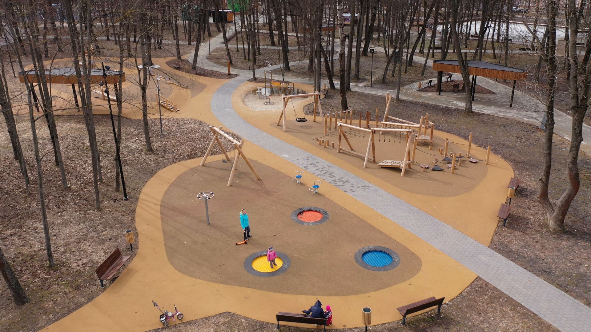 видео с коптера, серпухов, парк, благоустройство,