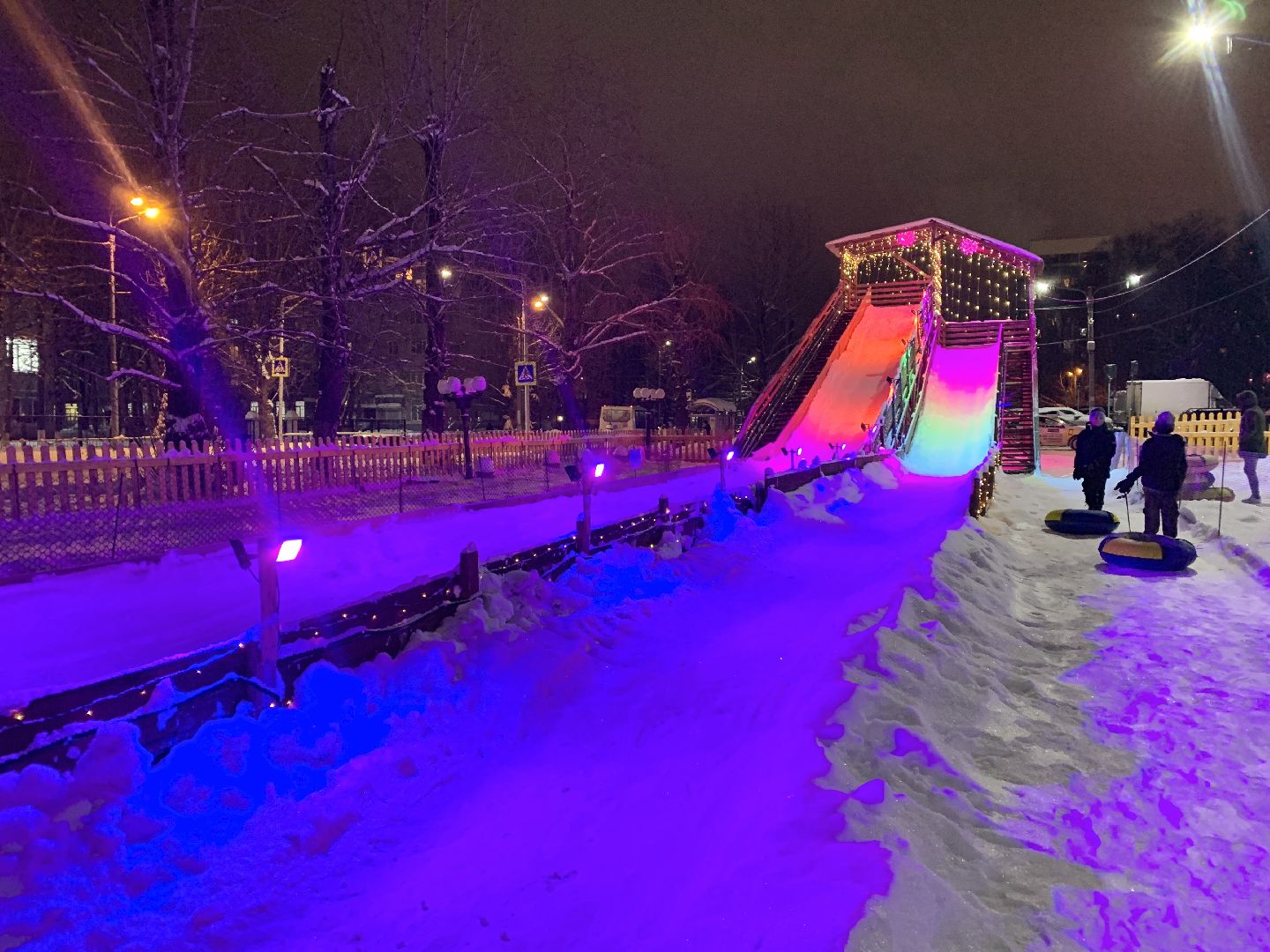 Балашиха, Подмосковье, Общество, Зимний городок аттракционов, Горки,