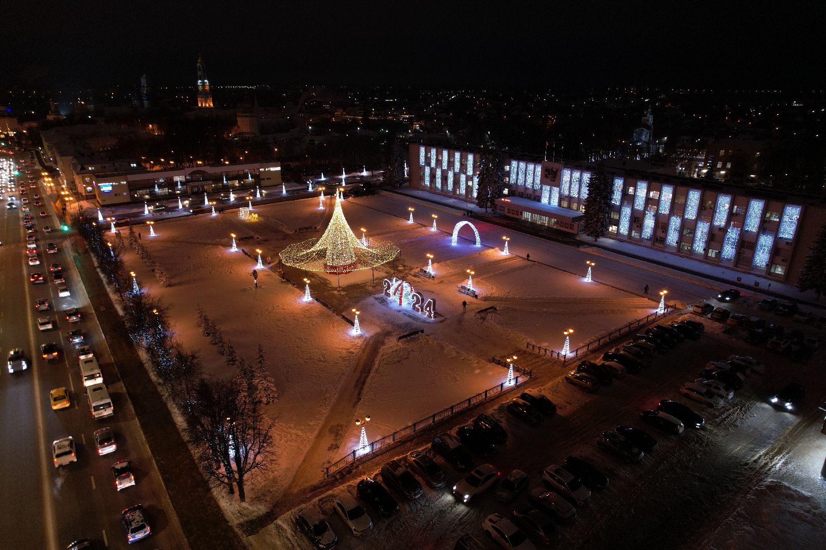 новый год, видео с коптера, Сергиев Посад