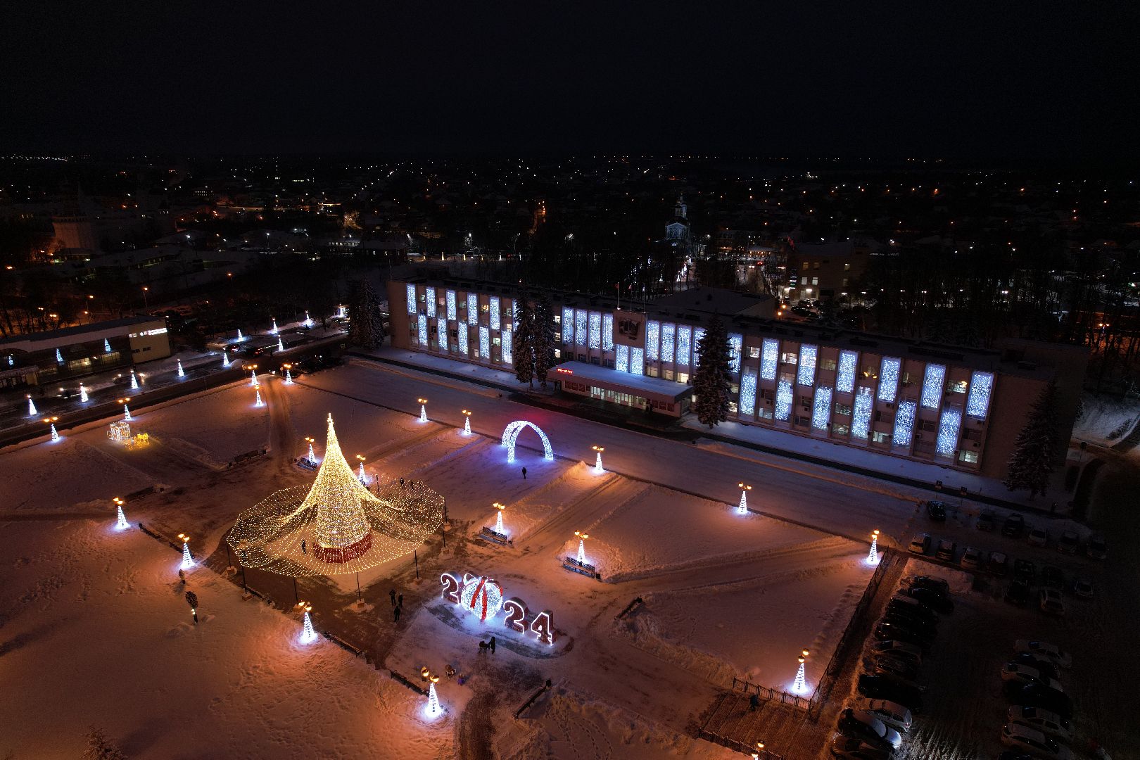 новый год, видео с коптера, Сергиев Посад
