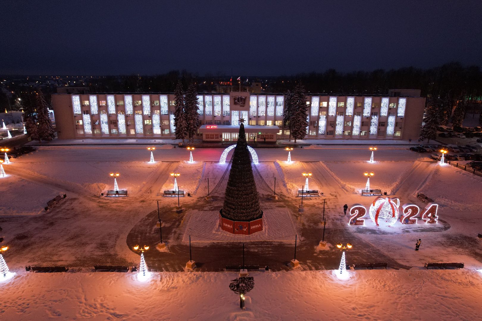 новый год, видео с коптера, Сергиев Посад