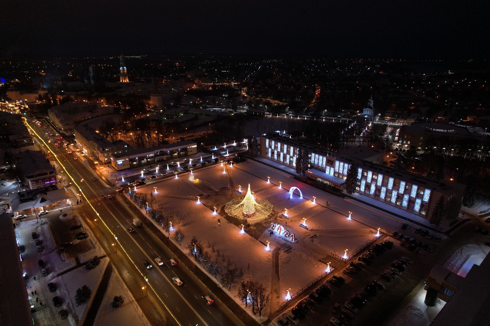 новый год, видео с коптера, Сергиев Посад