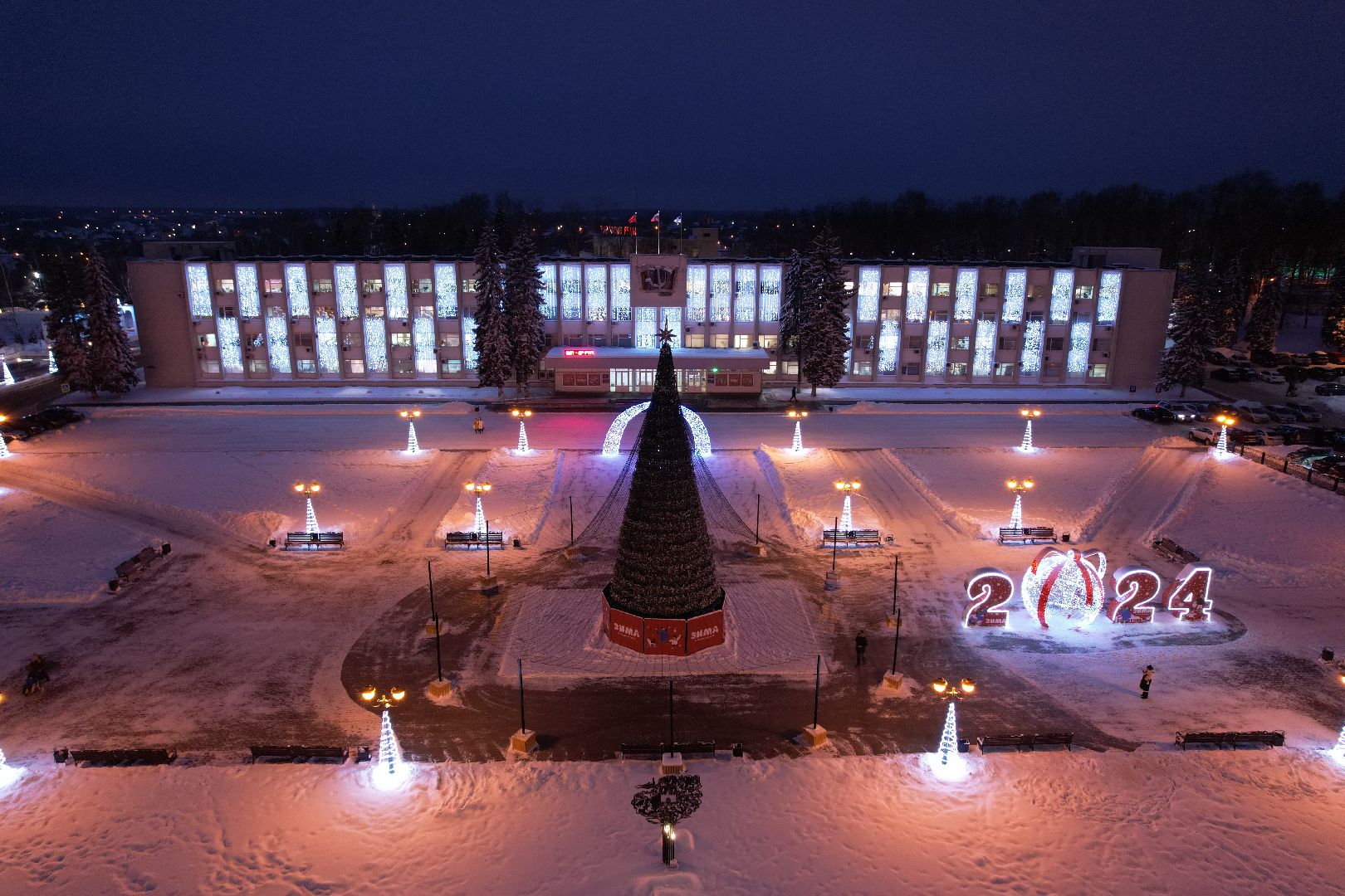 новый год, видео с коптера, Сергиев Посад