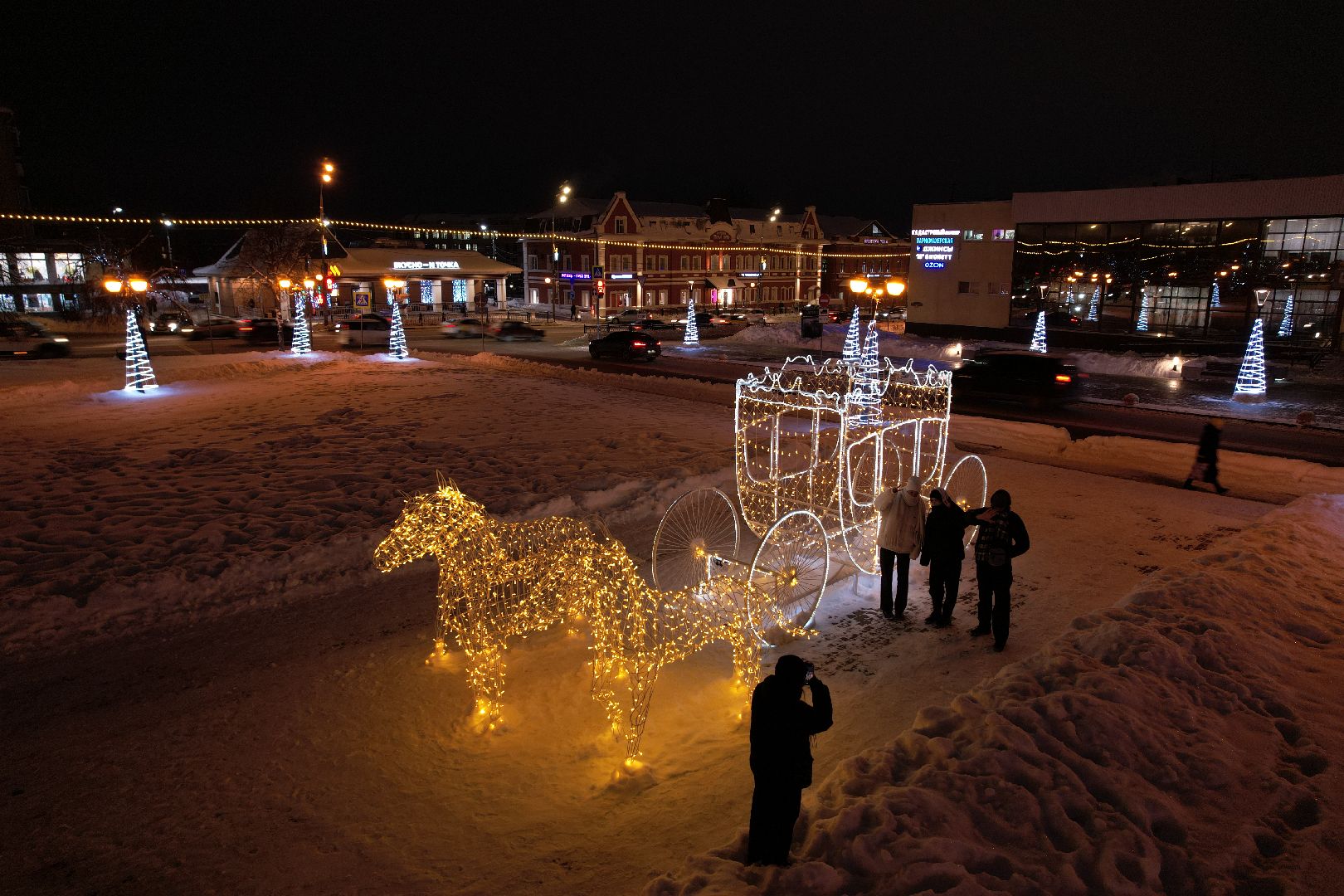 новый год, видео с коптера, Сергиев Посад
