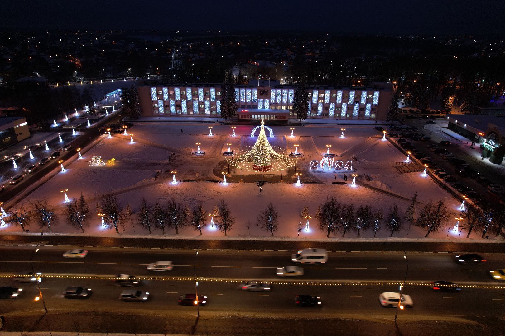 новый год, видео с коптера, Сергиев Посад