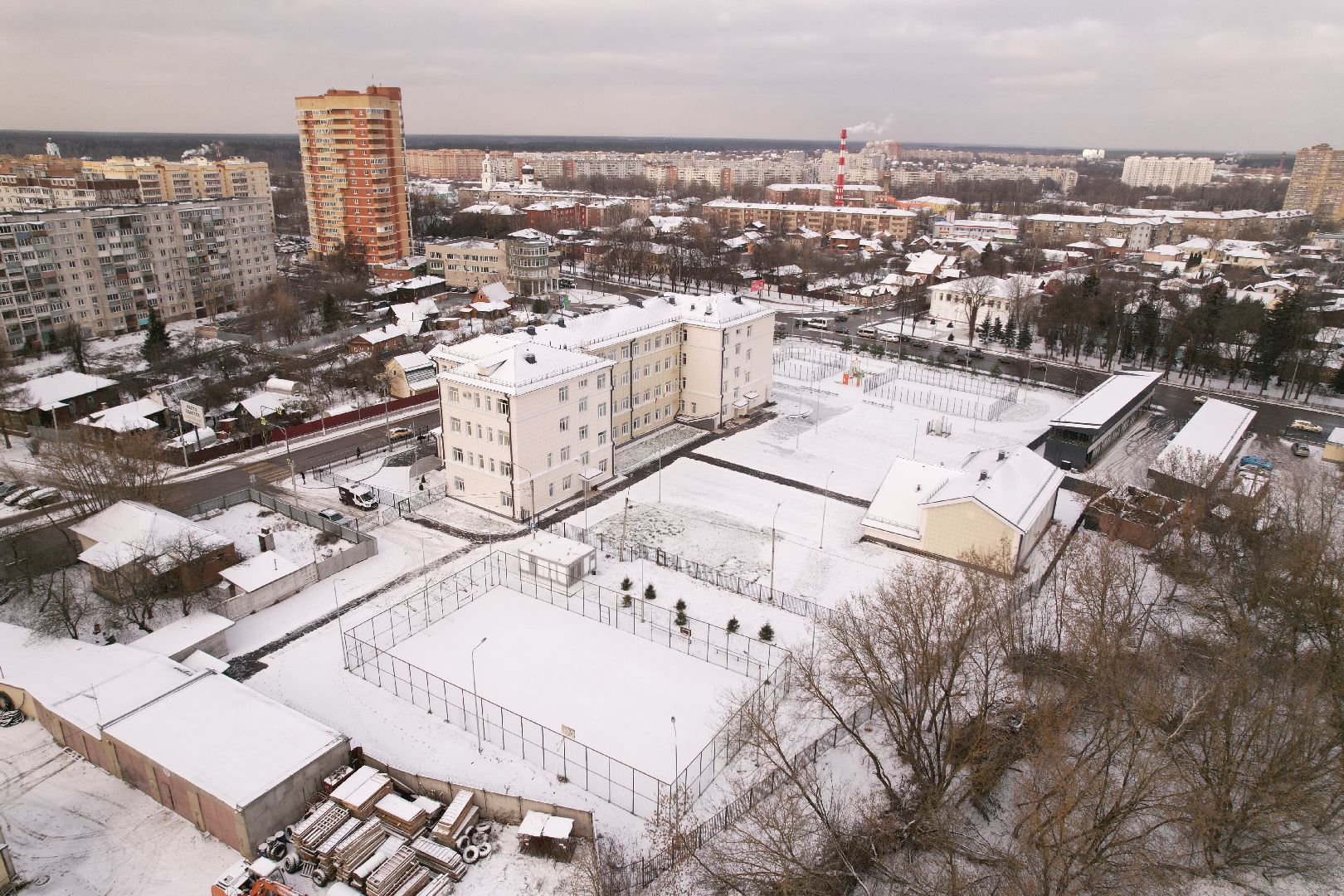 видео с коптера, школа, богородский,