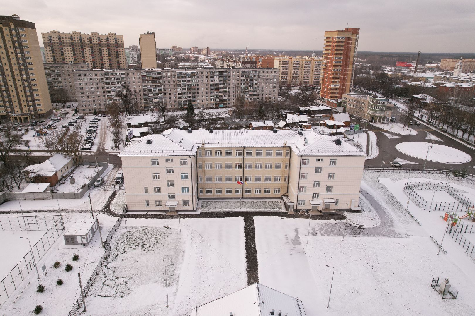 видео с коптера, школа, богородский,