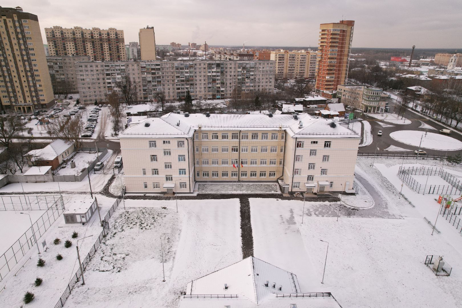 видео с коптера, школа, богородский,