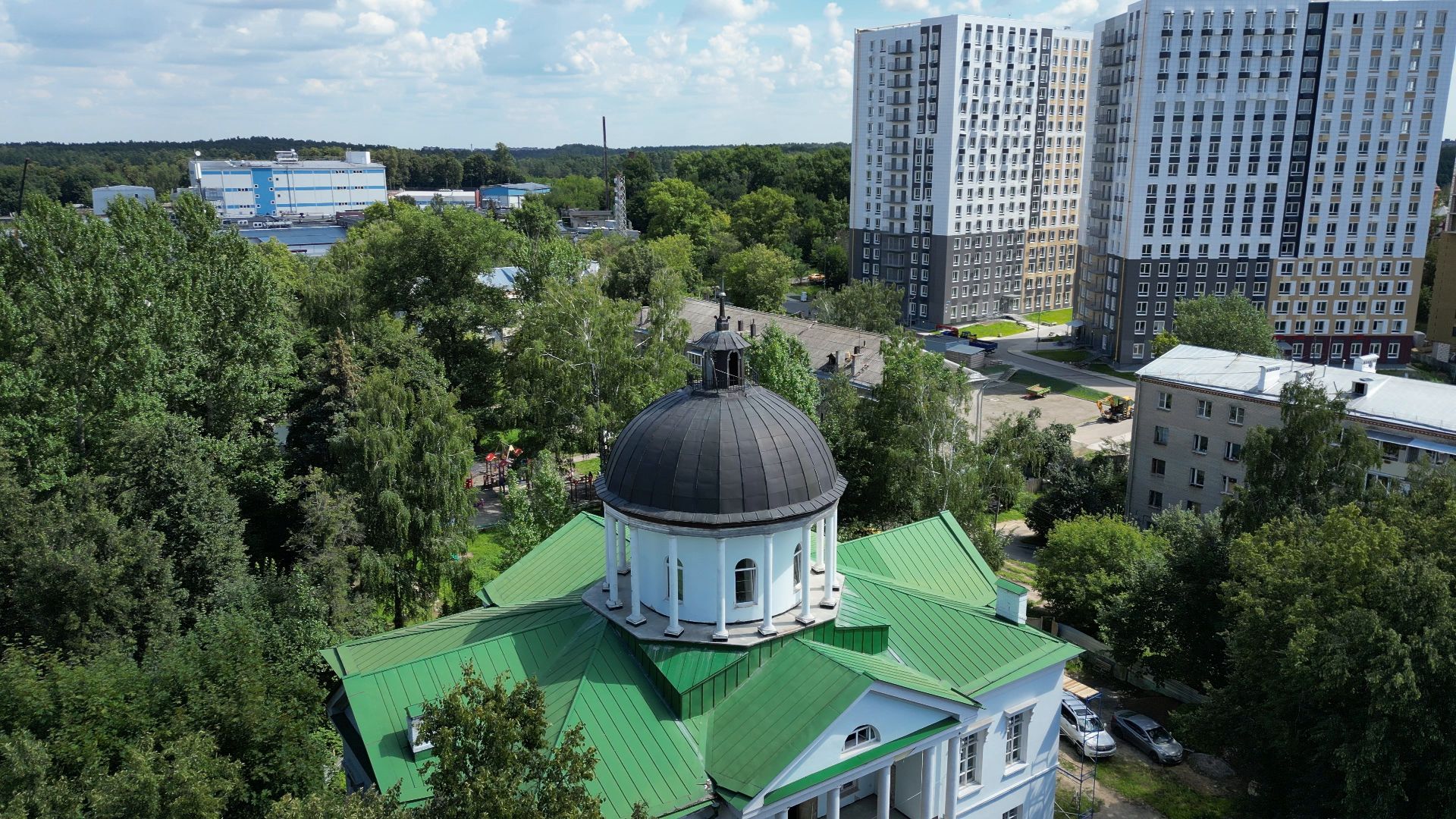 петровское, лыткарино, видео с коптера,