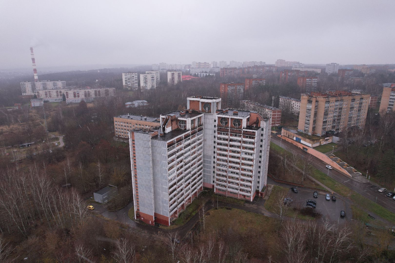 пущино, видео с коптера, дом аспиранта,