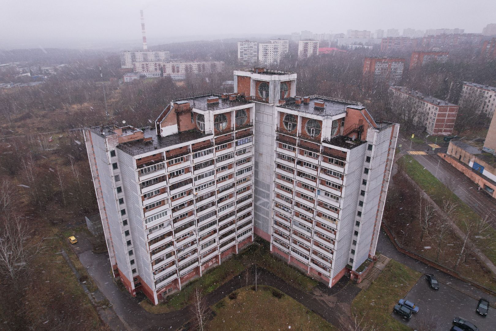 пущино, видео с коптера, дом аспиранта,