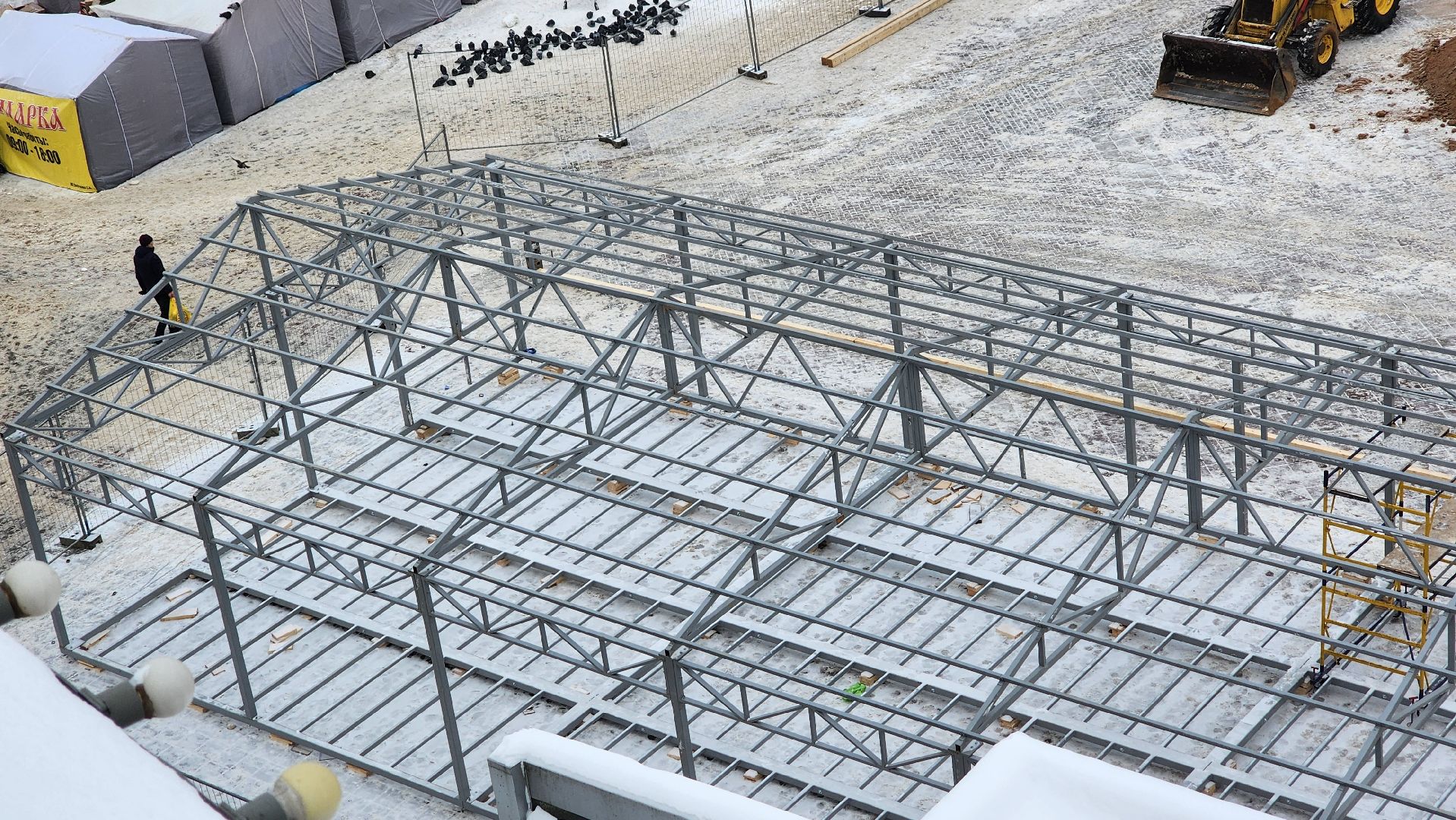 Солнечногорск, зима в подмосковье, Советская площадь, каток, искусственный лед,