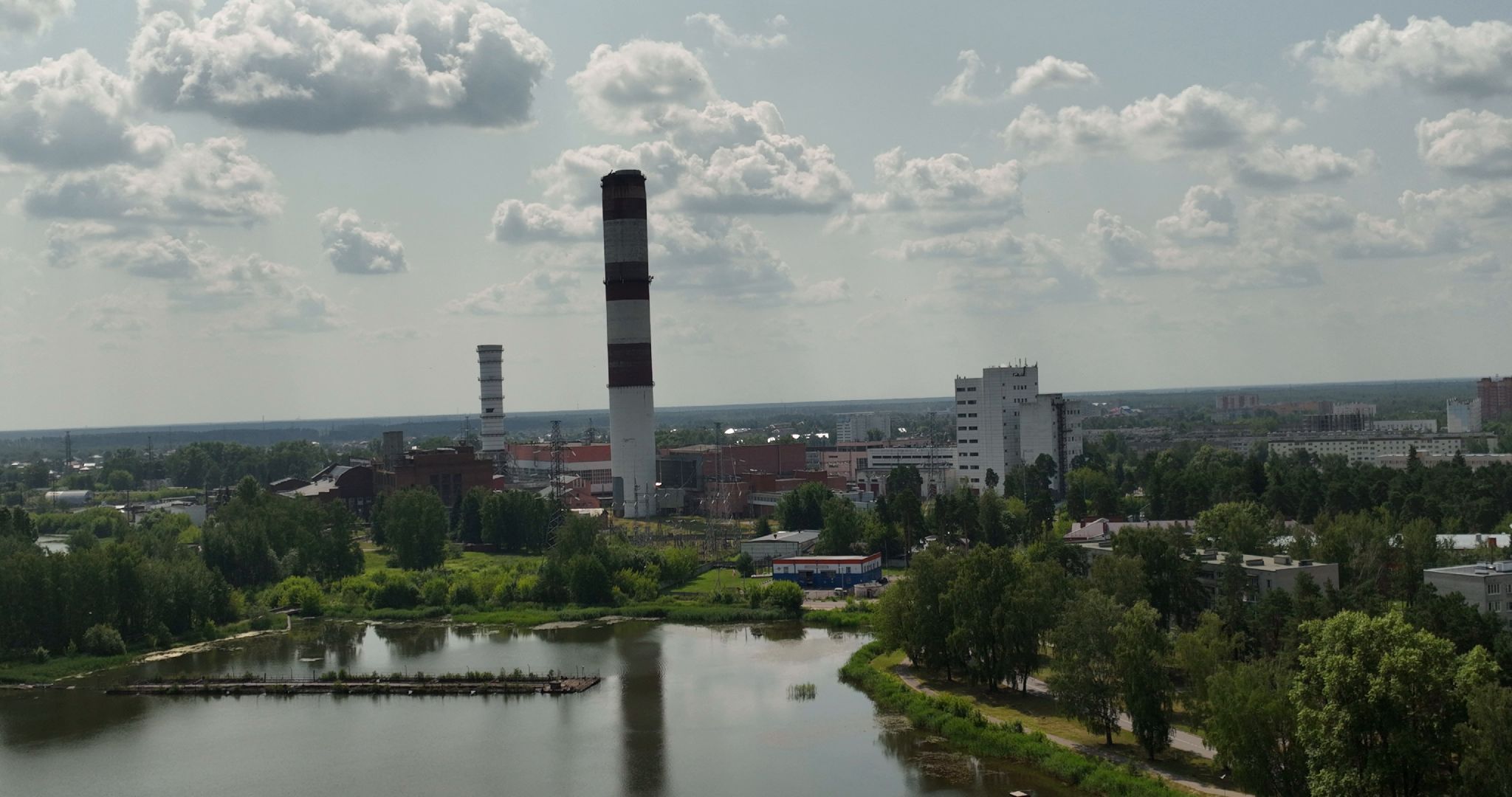 видео с коптера, электрогорск, города, промышленность,