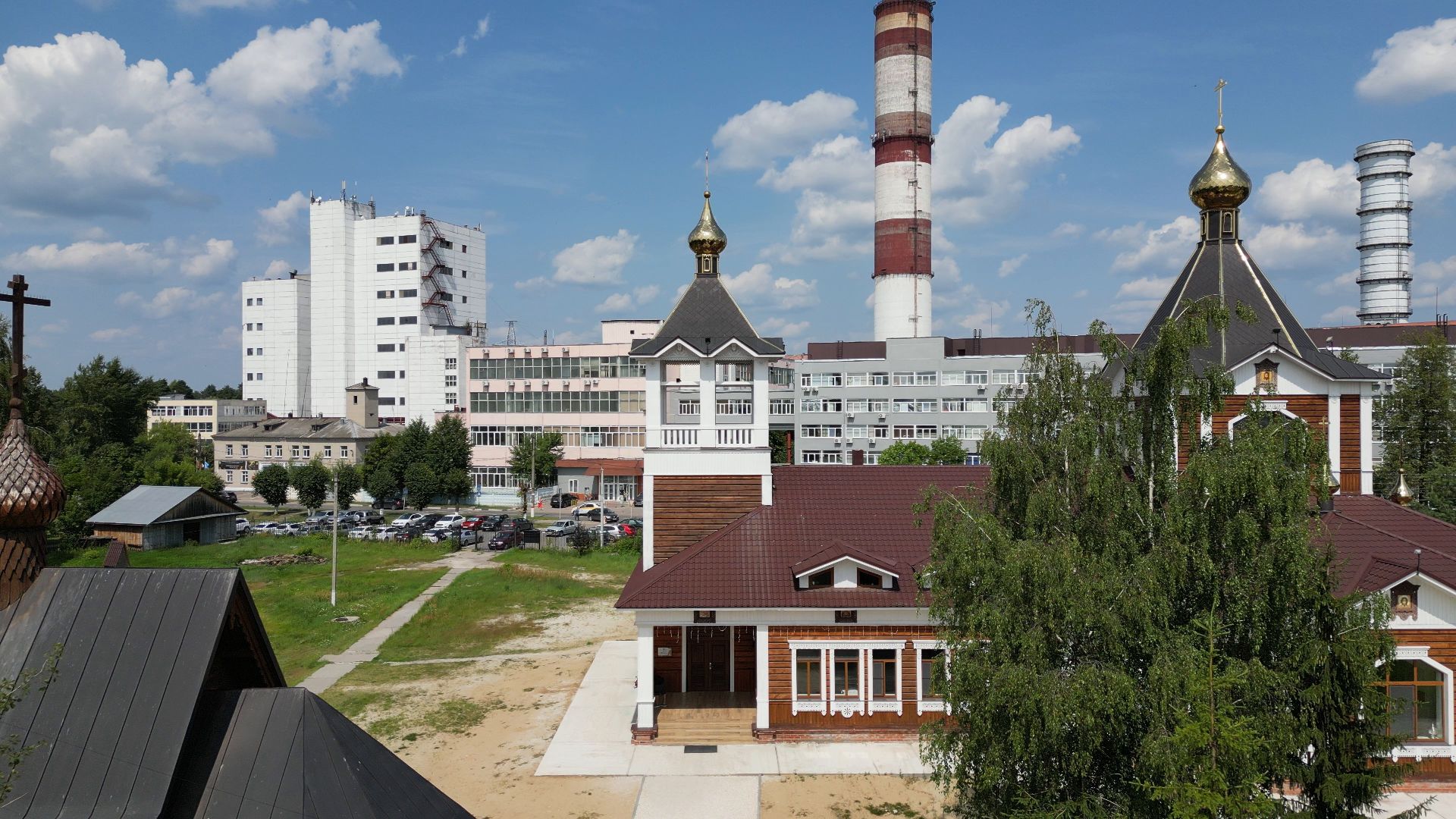 видео с коптера, электрогорск, города, промышленность,