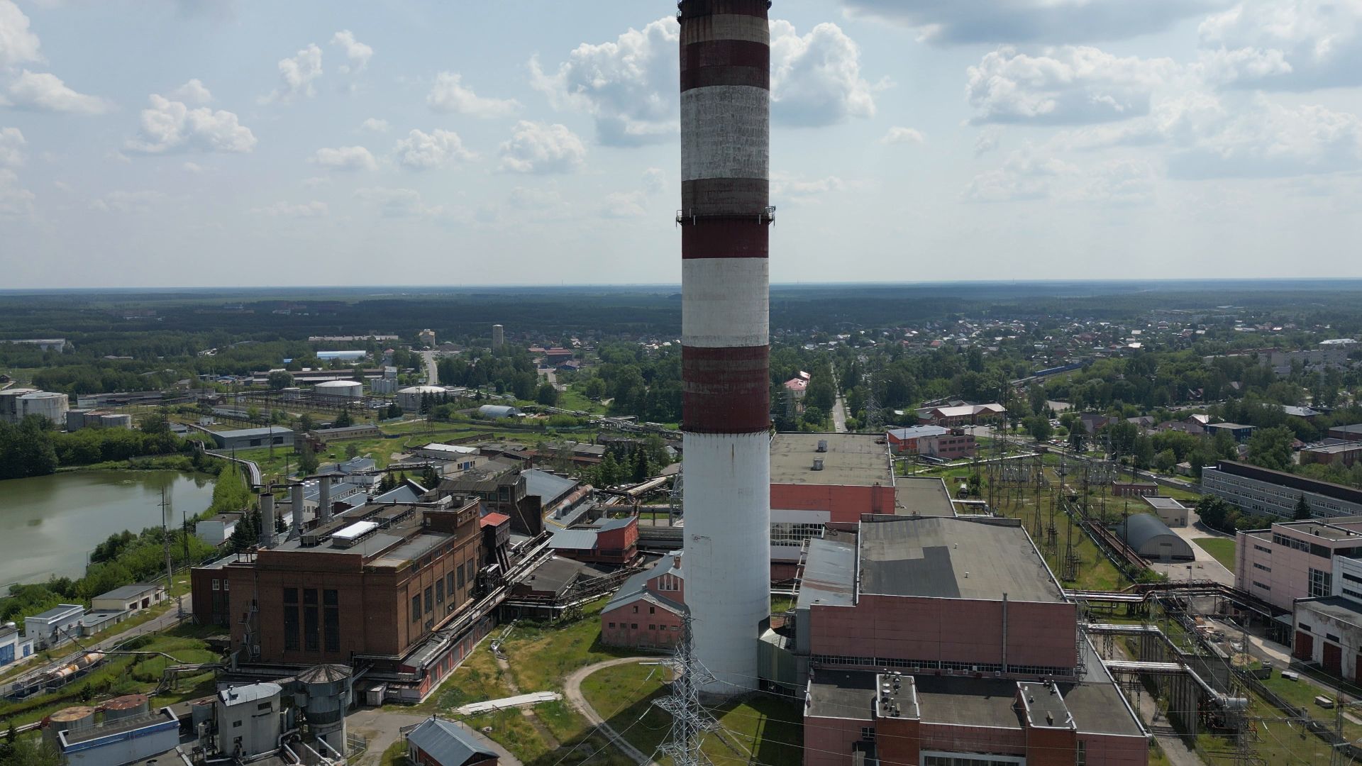 видео с коптера, электрогорск, города, промышленность,