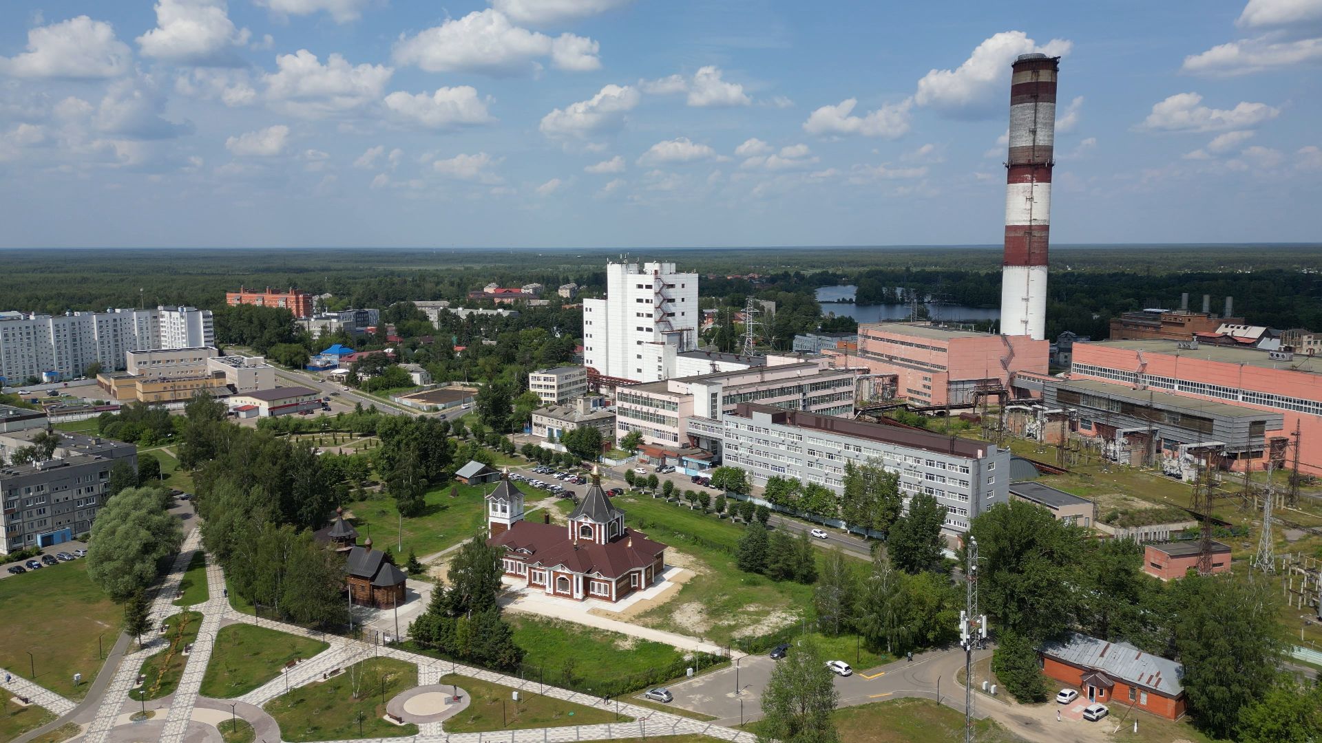 видео с коптера, электрогорск, города, промышленность,