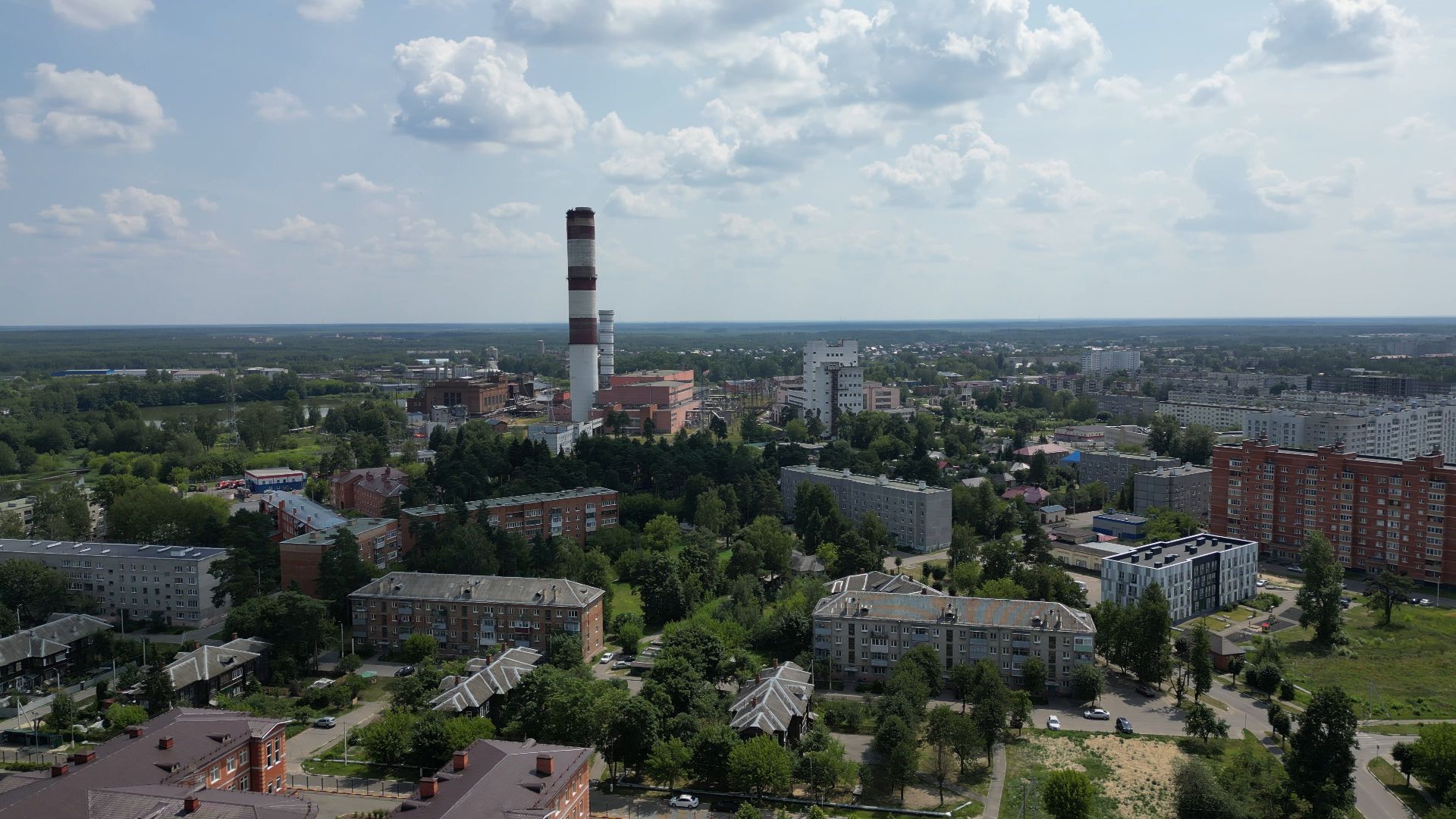 видео с коптера, электрогорск, города, промышленность,