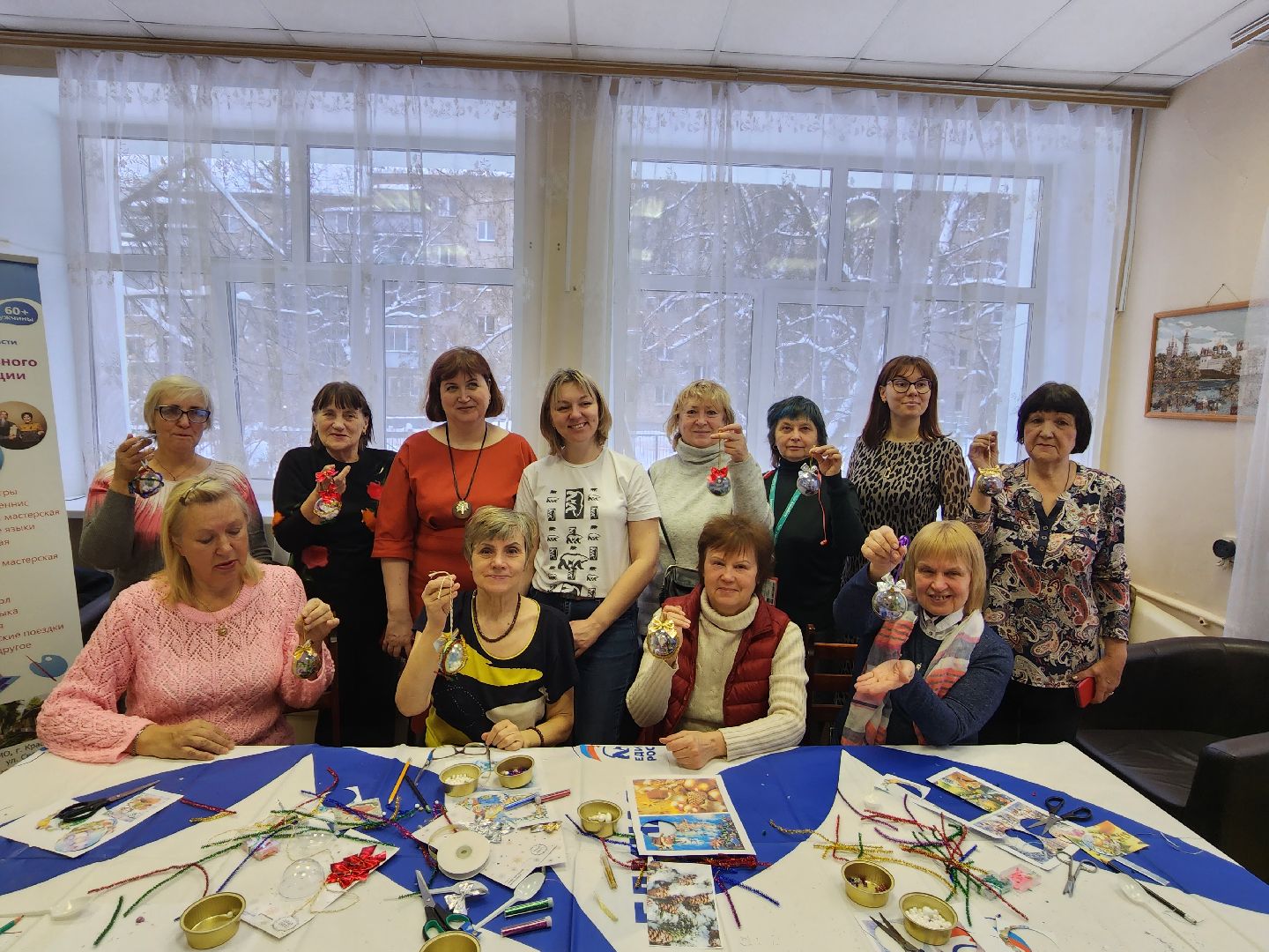 пушкино, мастер-класс, пожилые люди, новый год, елочные украшения,