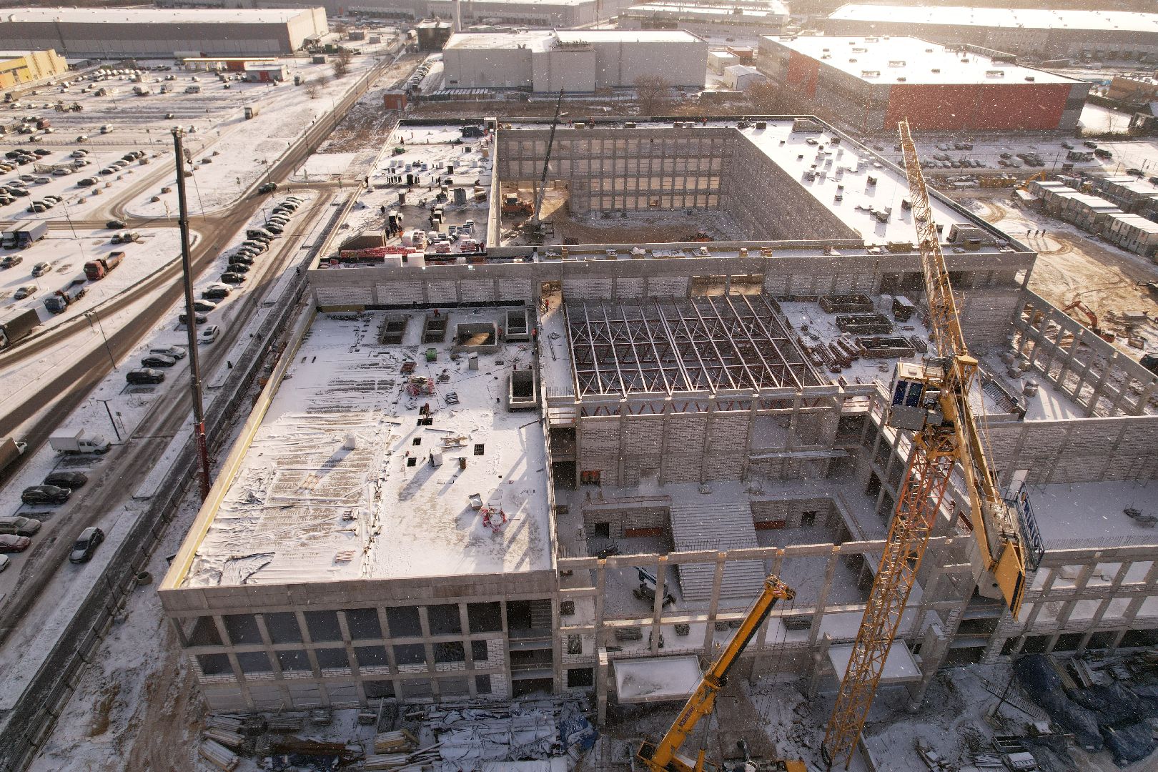 видео с коптера, котельники, школа,