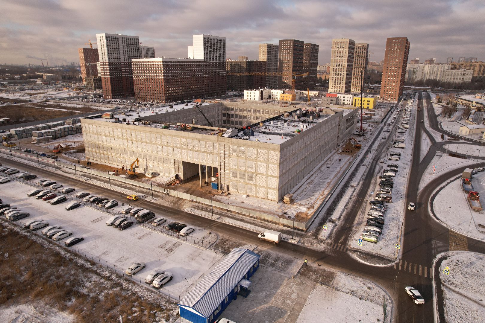 видео с коптера, котельники, школа,