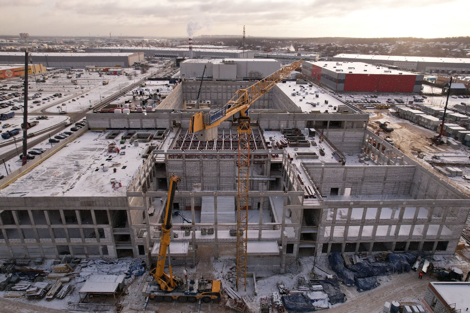 видео с коптера, котельники, школа,