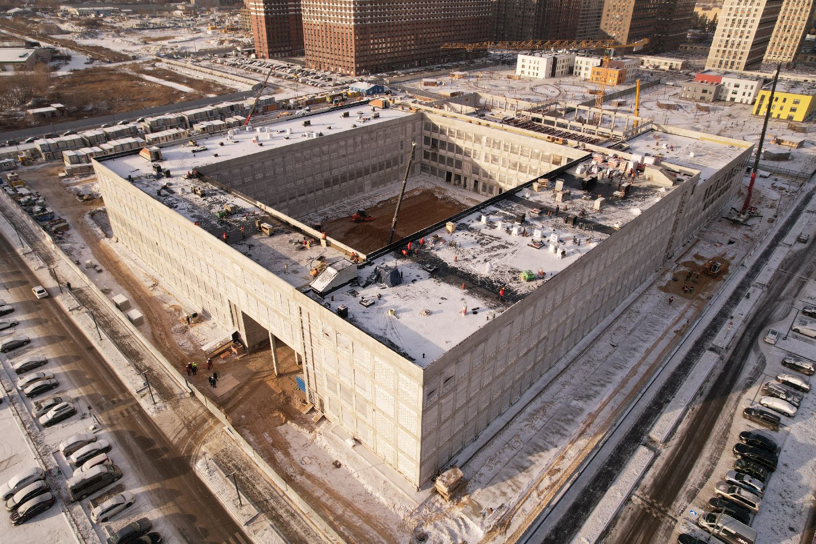 видео с коптера, котельники, школа,