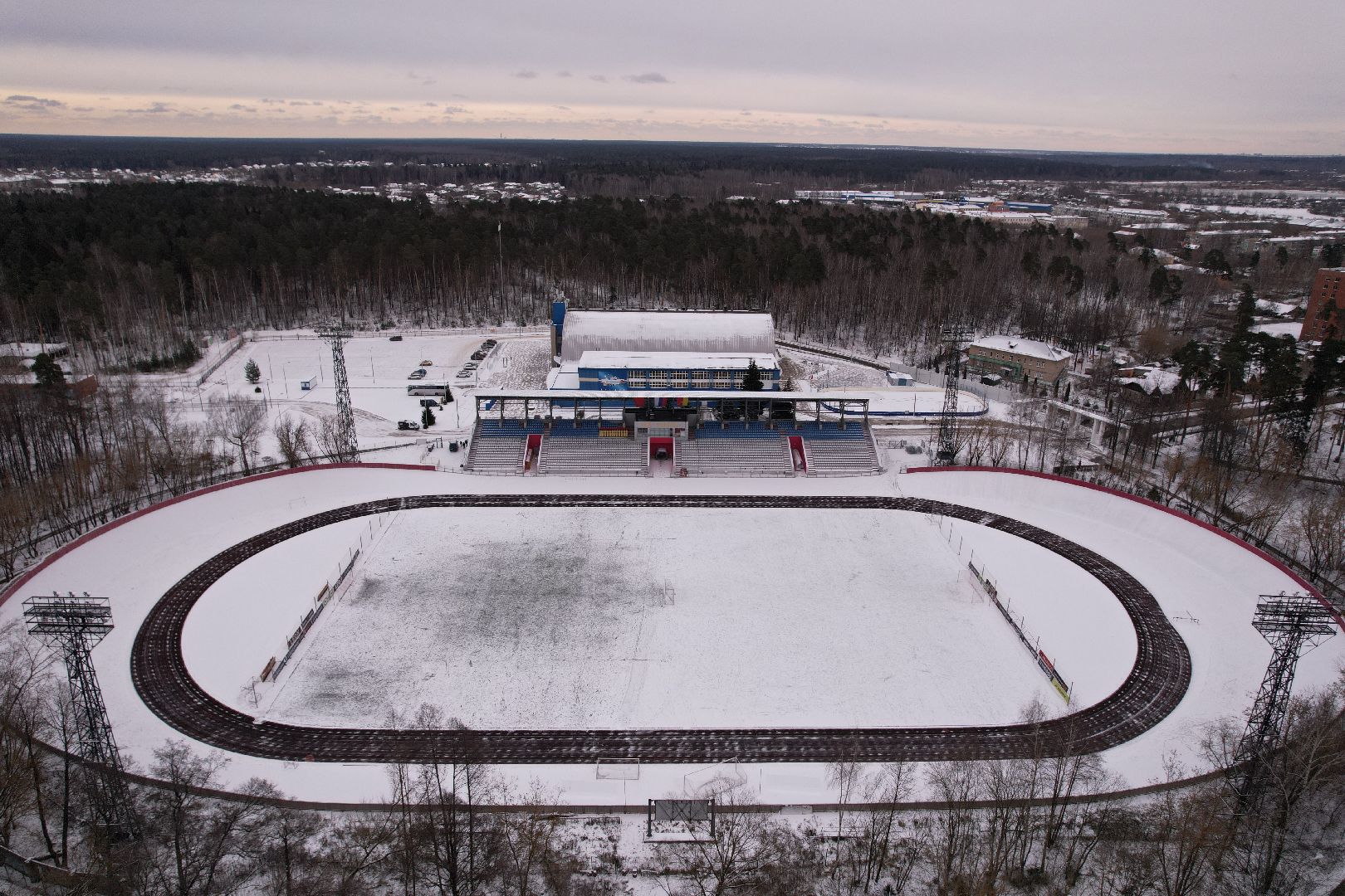 видео с коптера, спорт, стадион,