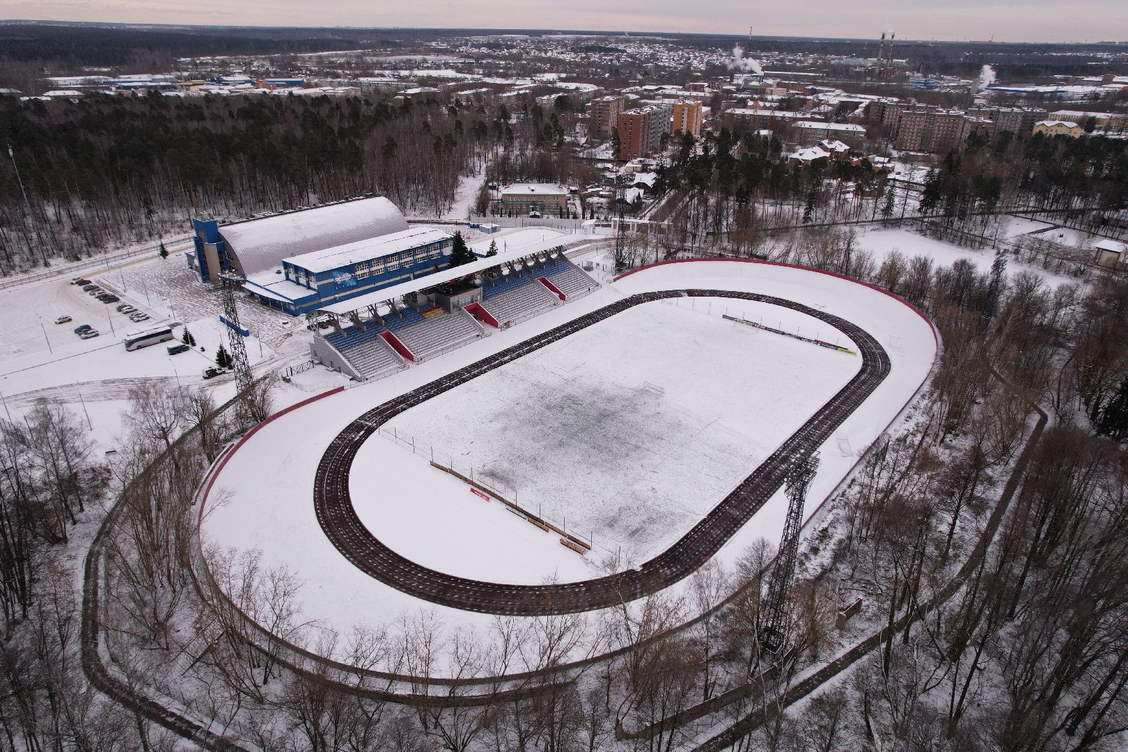 видео с коптера, спорт, стадион,