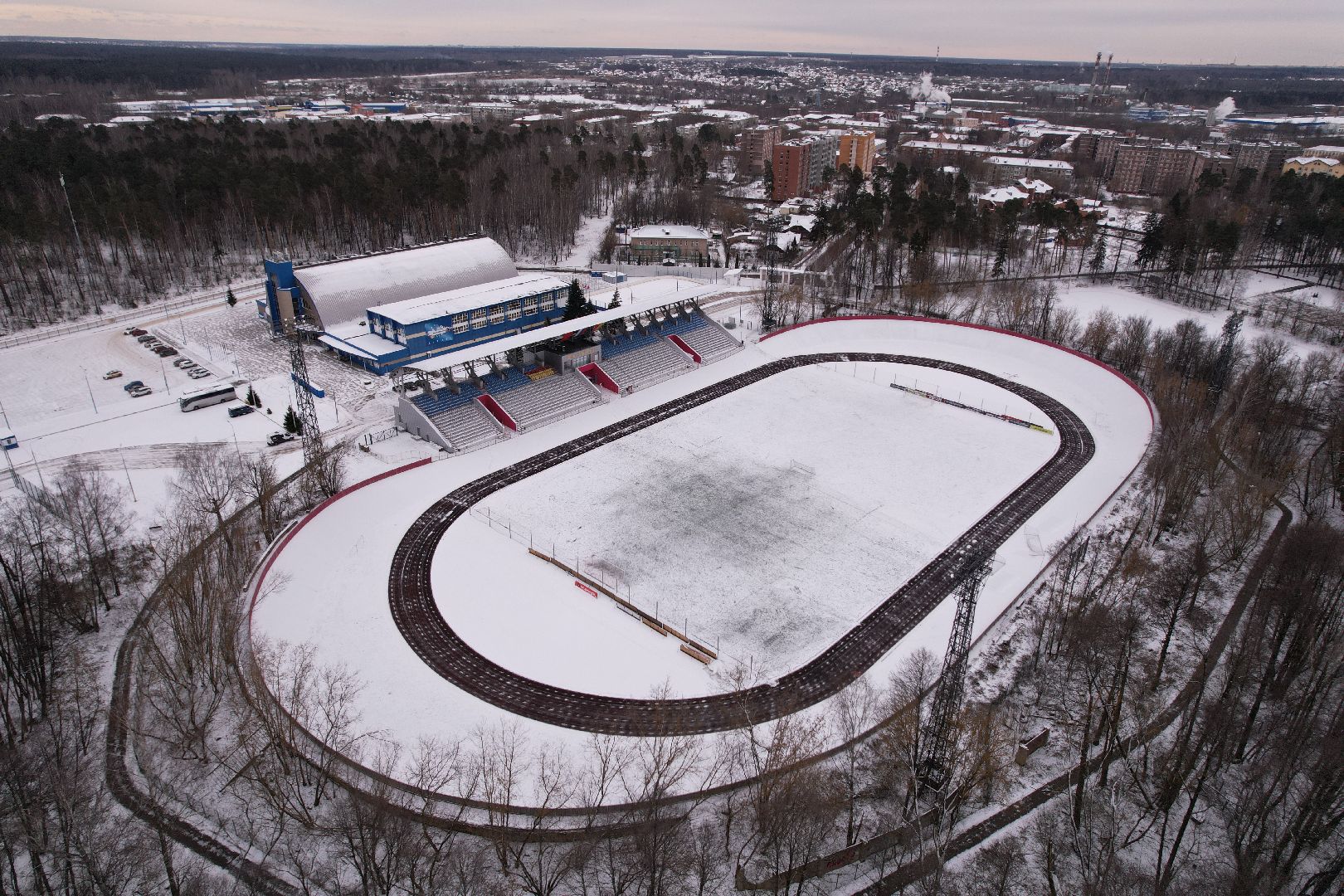видео с коптера, спорт, стадион,