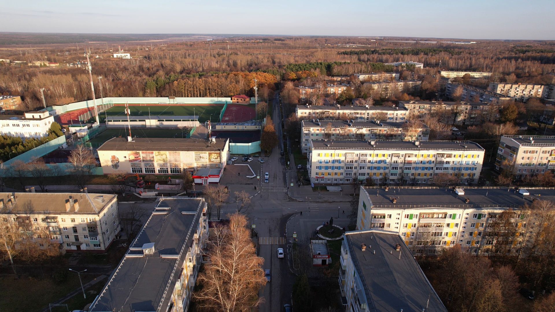 видео с коптера, кашира, благоустройство,